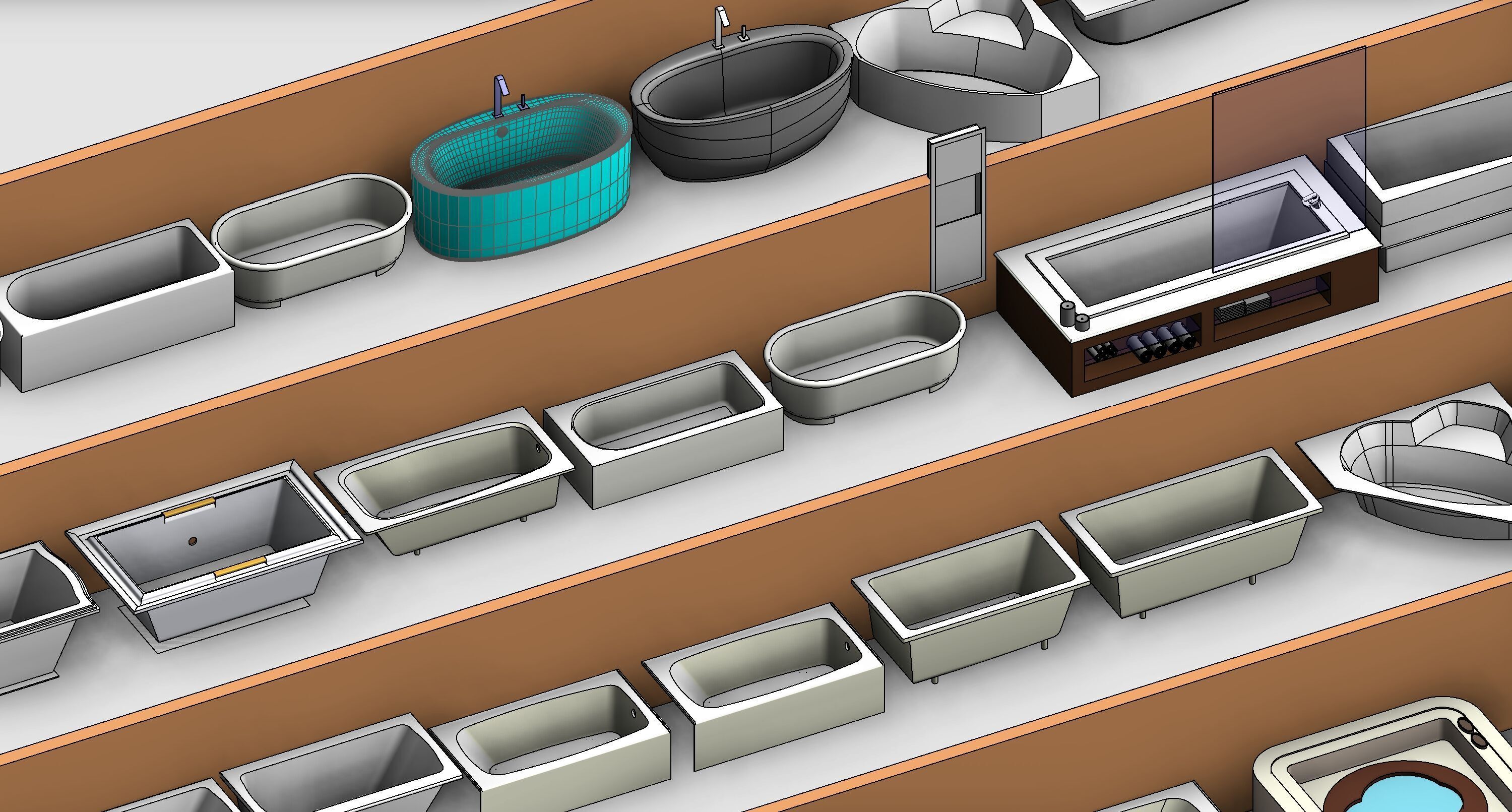 Bathroom Washroom Revit Family Parameter 3D Model 3D model_35