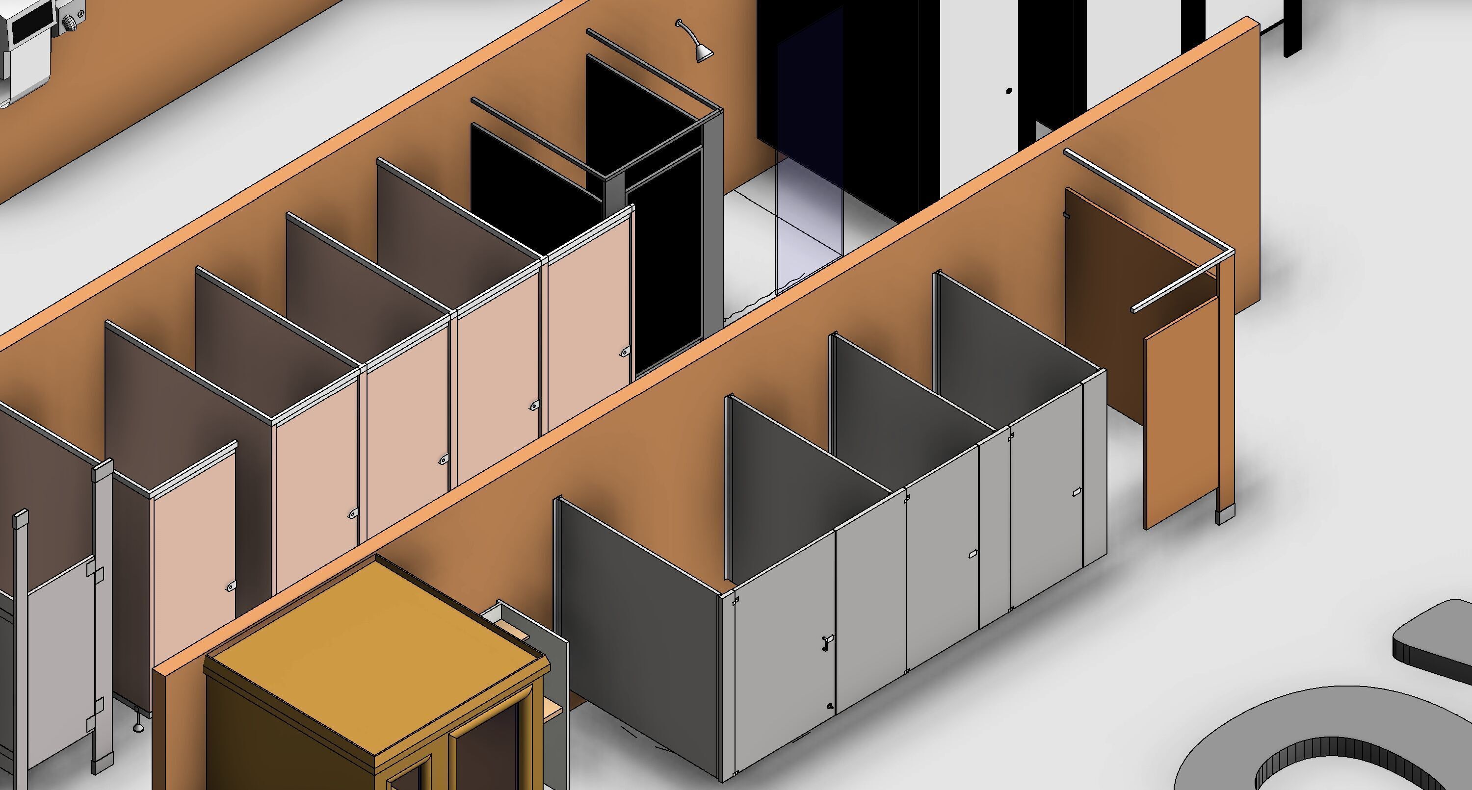 Bathroom Washroom Revit Family Parameter 3D Model 3D model_18