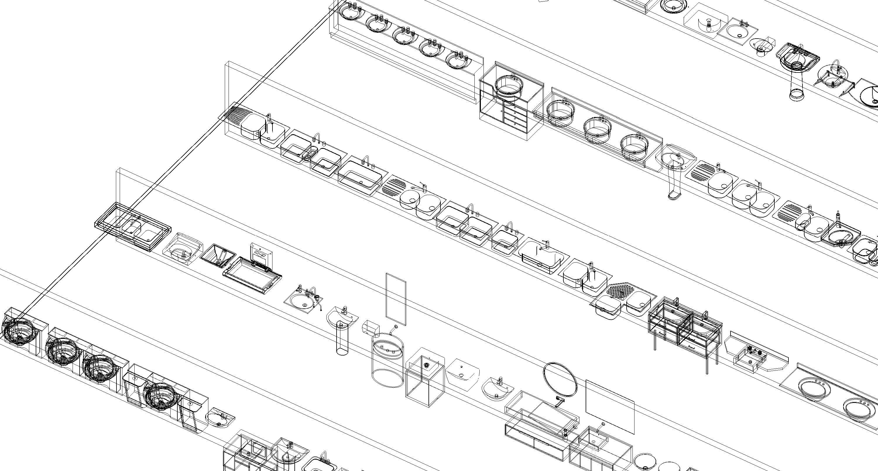 Bathroom Washroom Revit Family Parameter 3D Model 3D model_50