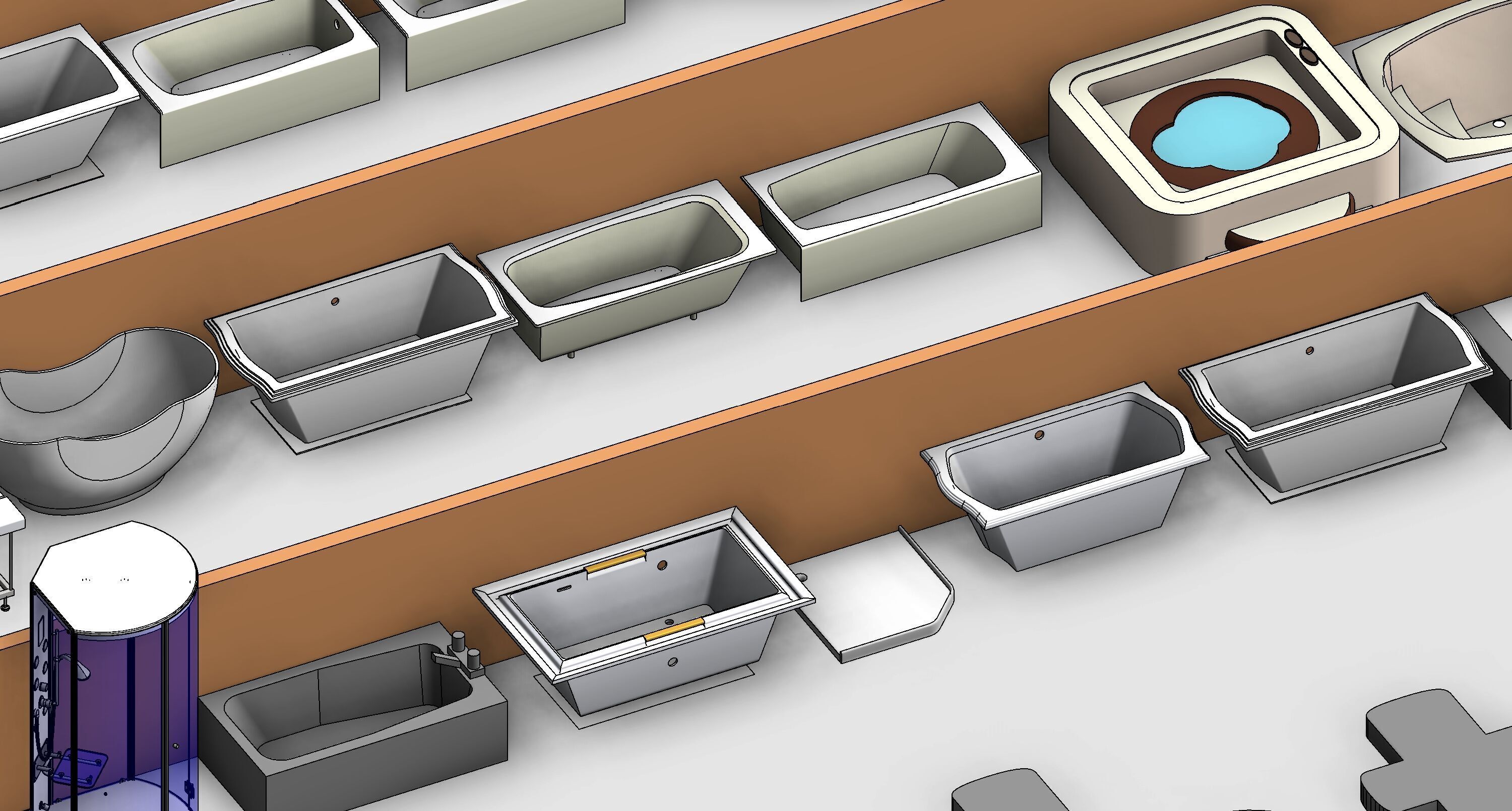 Bathroom Washroom Revit Family Parameter 3D Model 3D model_38