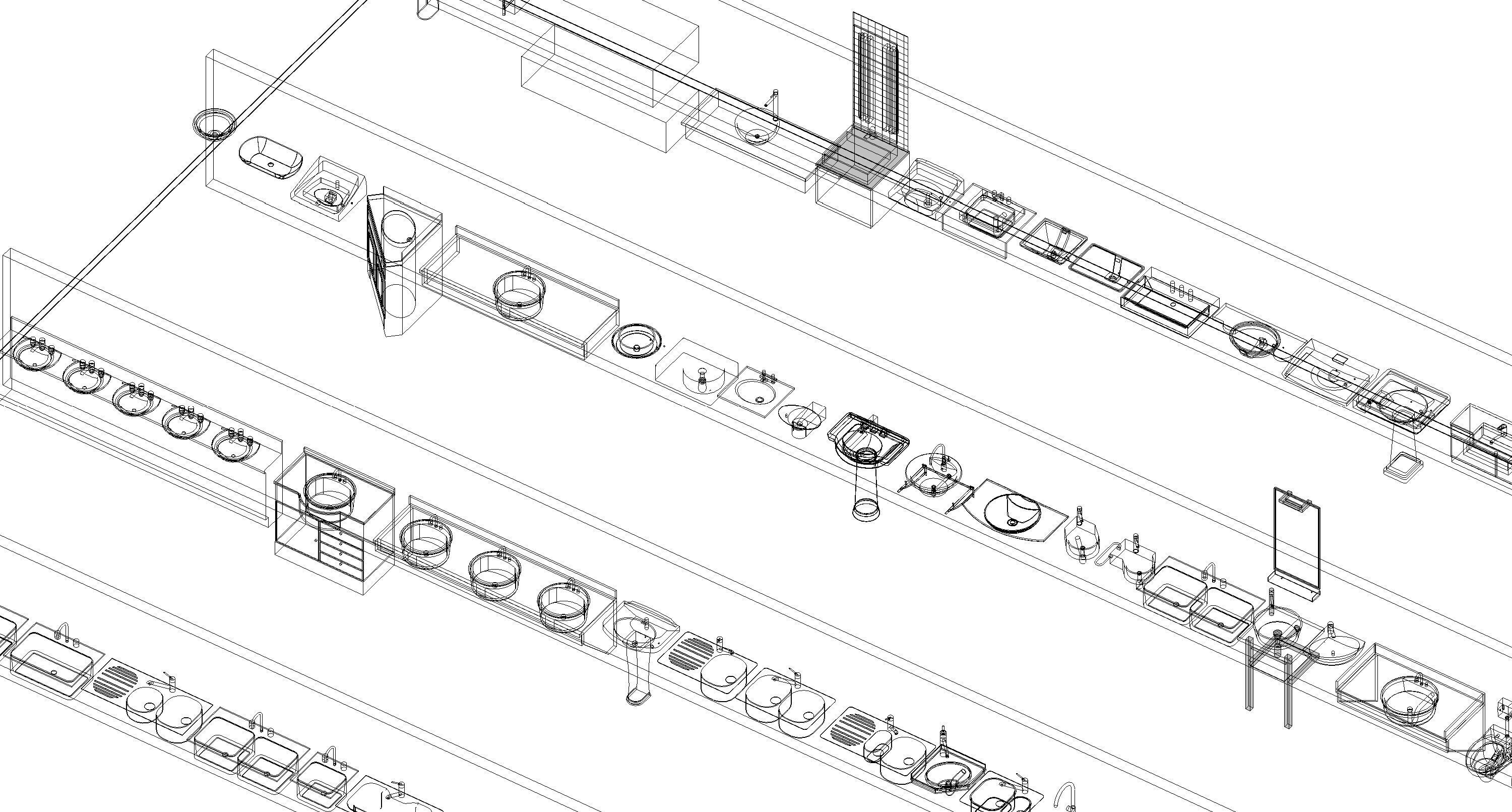 Bathroom Washroom Revit Family Parameter 3D Model 3D model_49