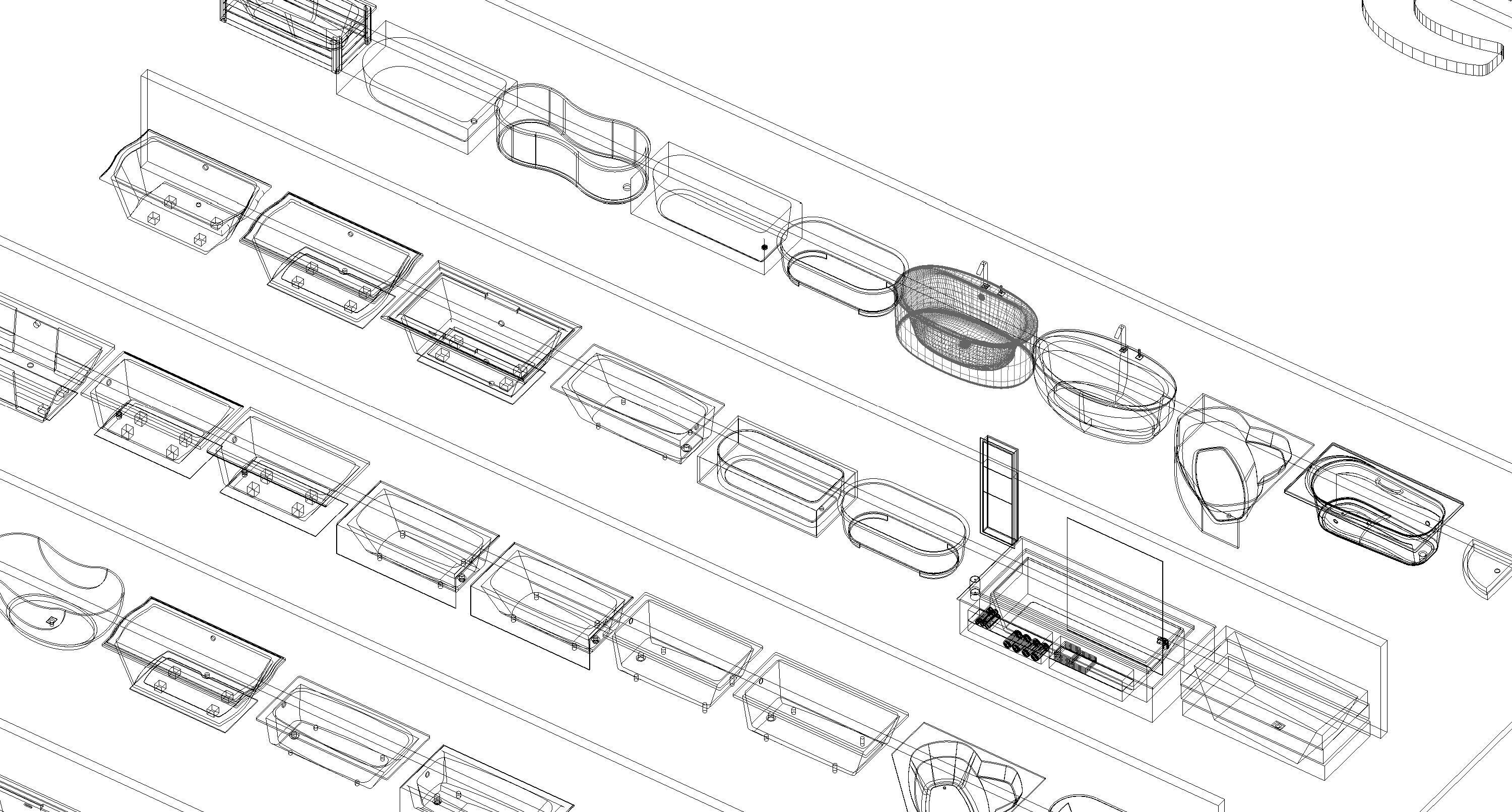 Bathroom Washroom Revit Family Parameter 3D Model 3D model_64