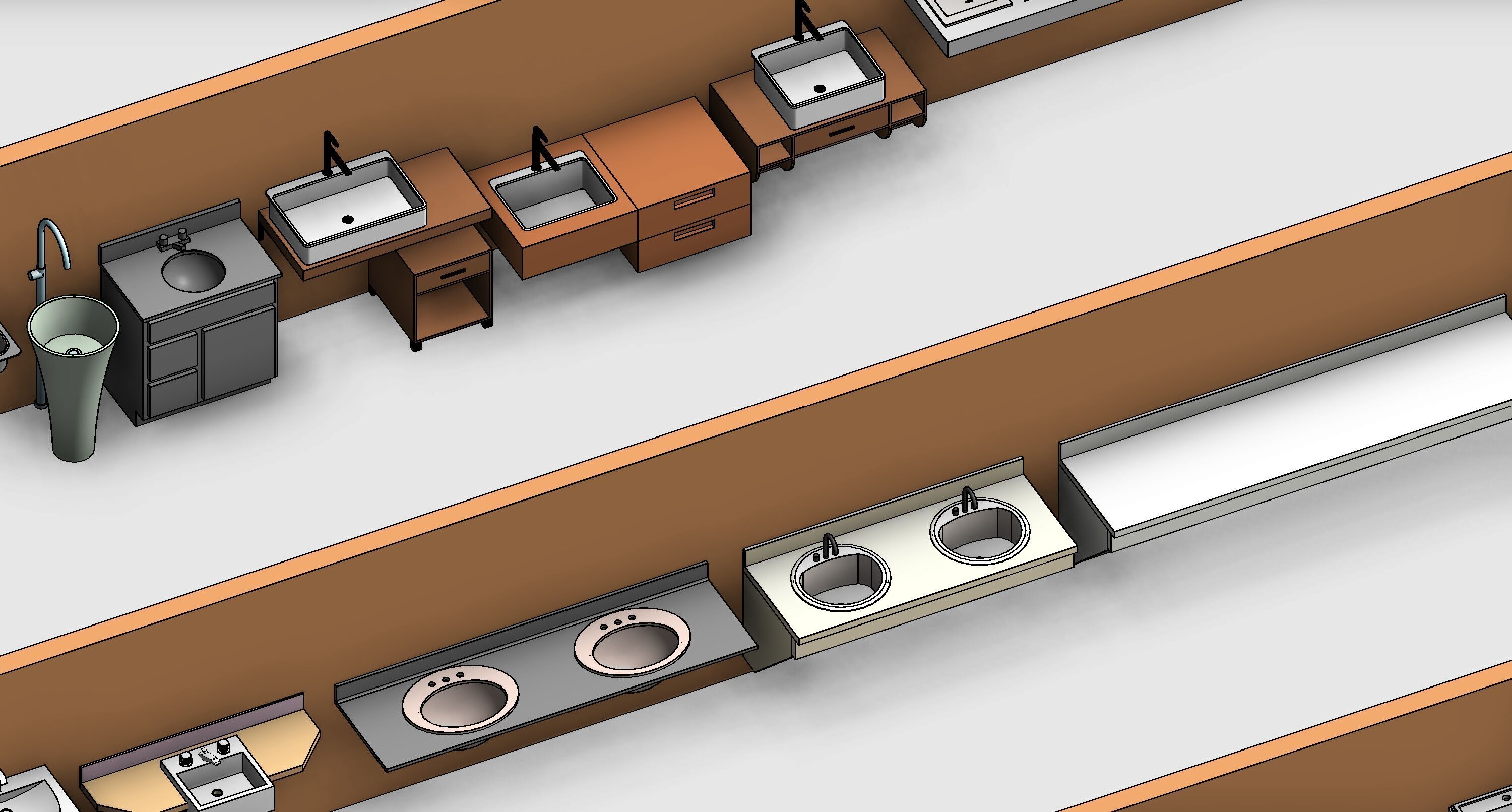 Bathroom Washroom Revit Family Parameter 3D Model 3D model_25