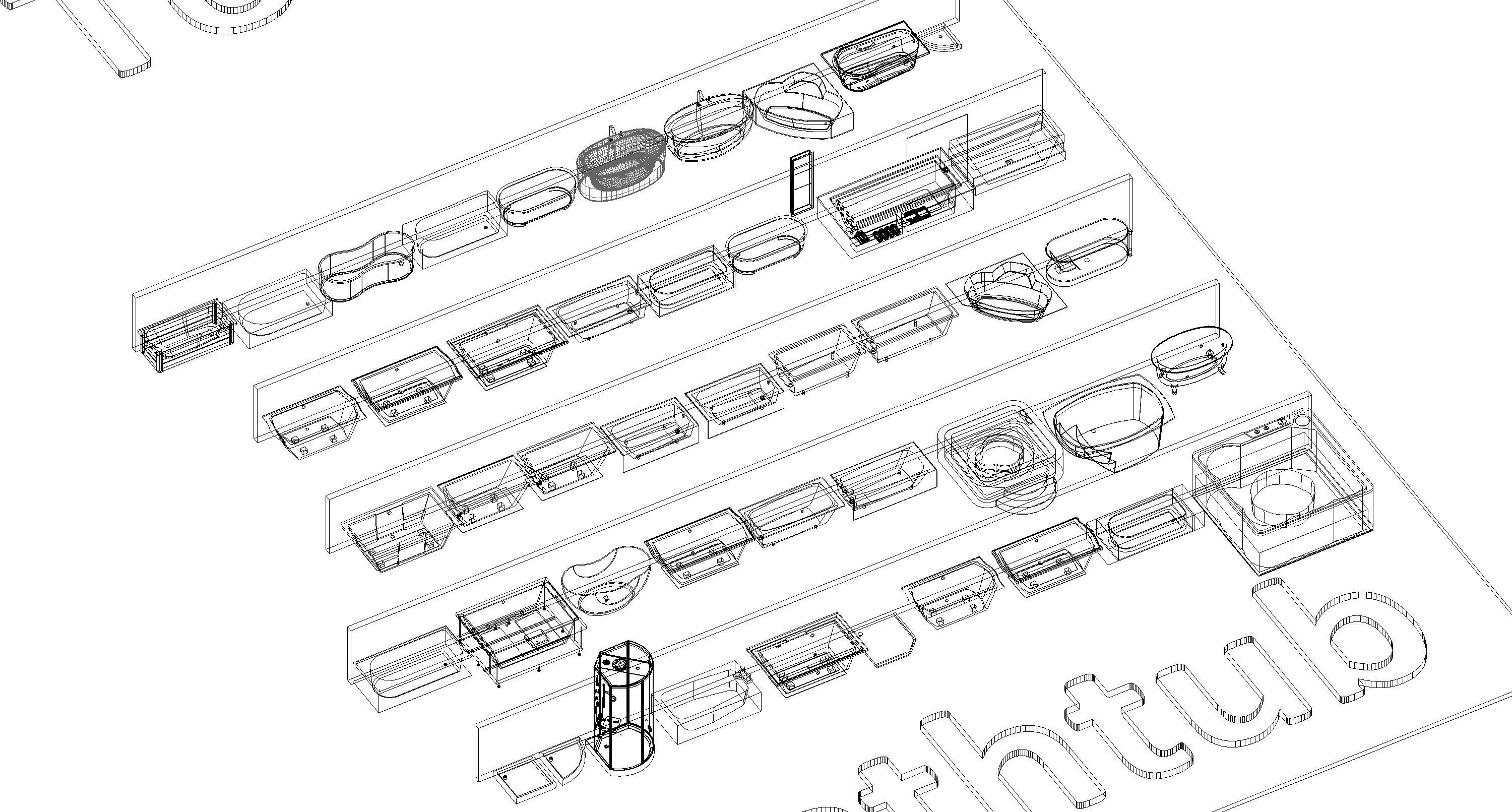 Bathroom Washroom Revit Family Parameter 3D Model 3D model_61