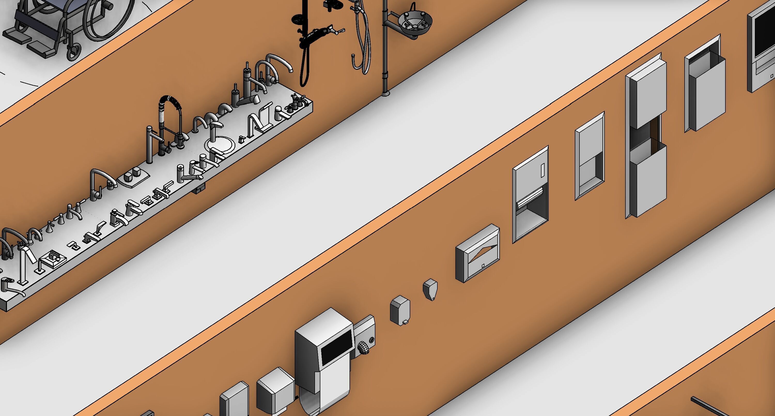 Bathroom Washroom Revit Family Parameter 3D Model 3D model_13