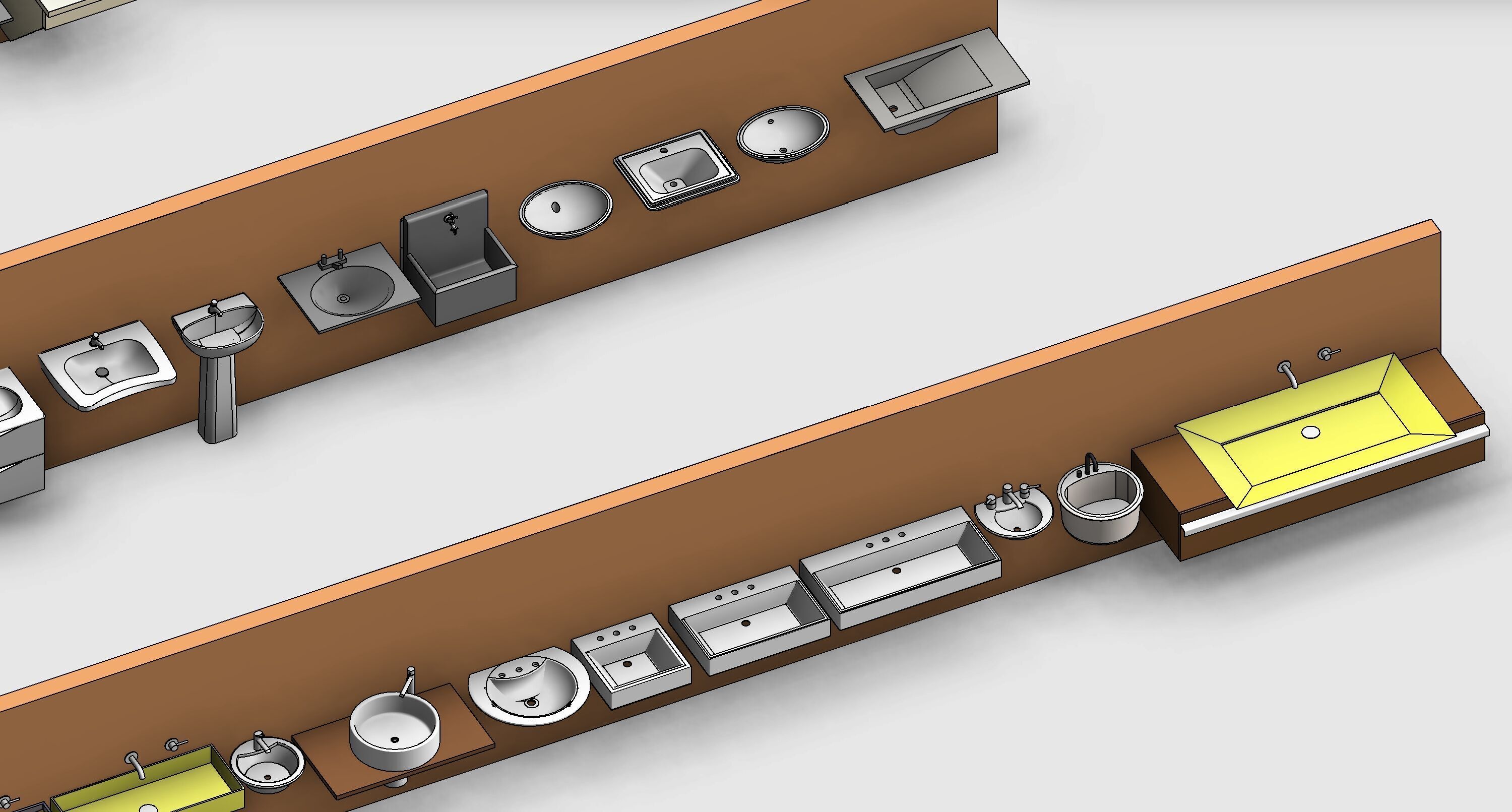 Bathroom Washroom Revit Family Parameter 3D Model 3D model_29