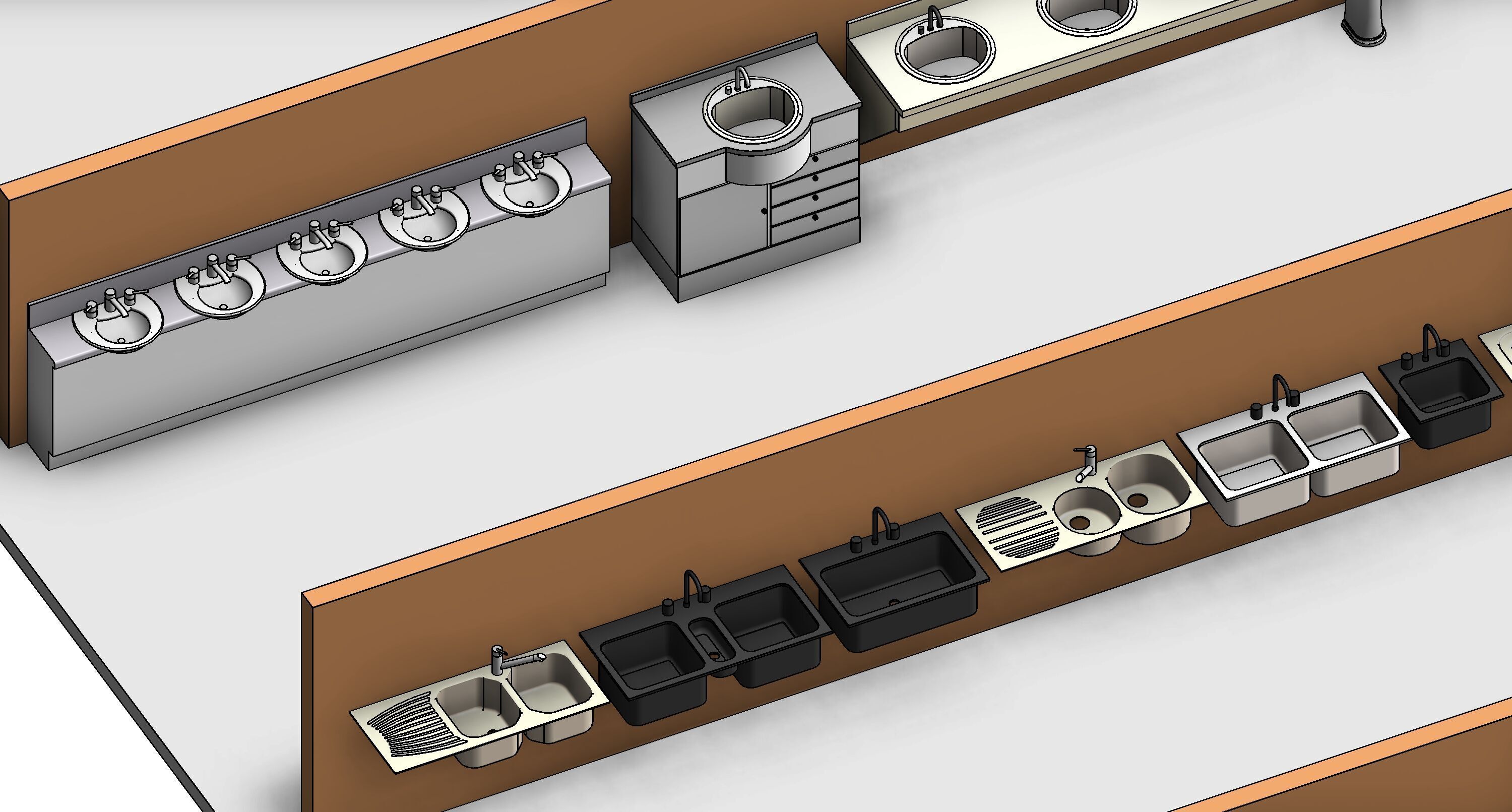 Bathroom Washroom Revit Family Parameter 3D Model 3D model_23