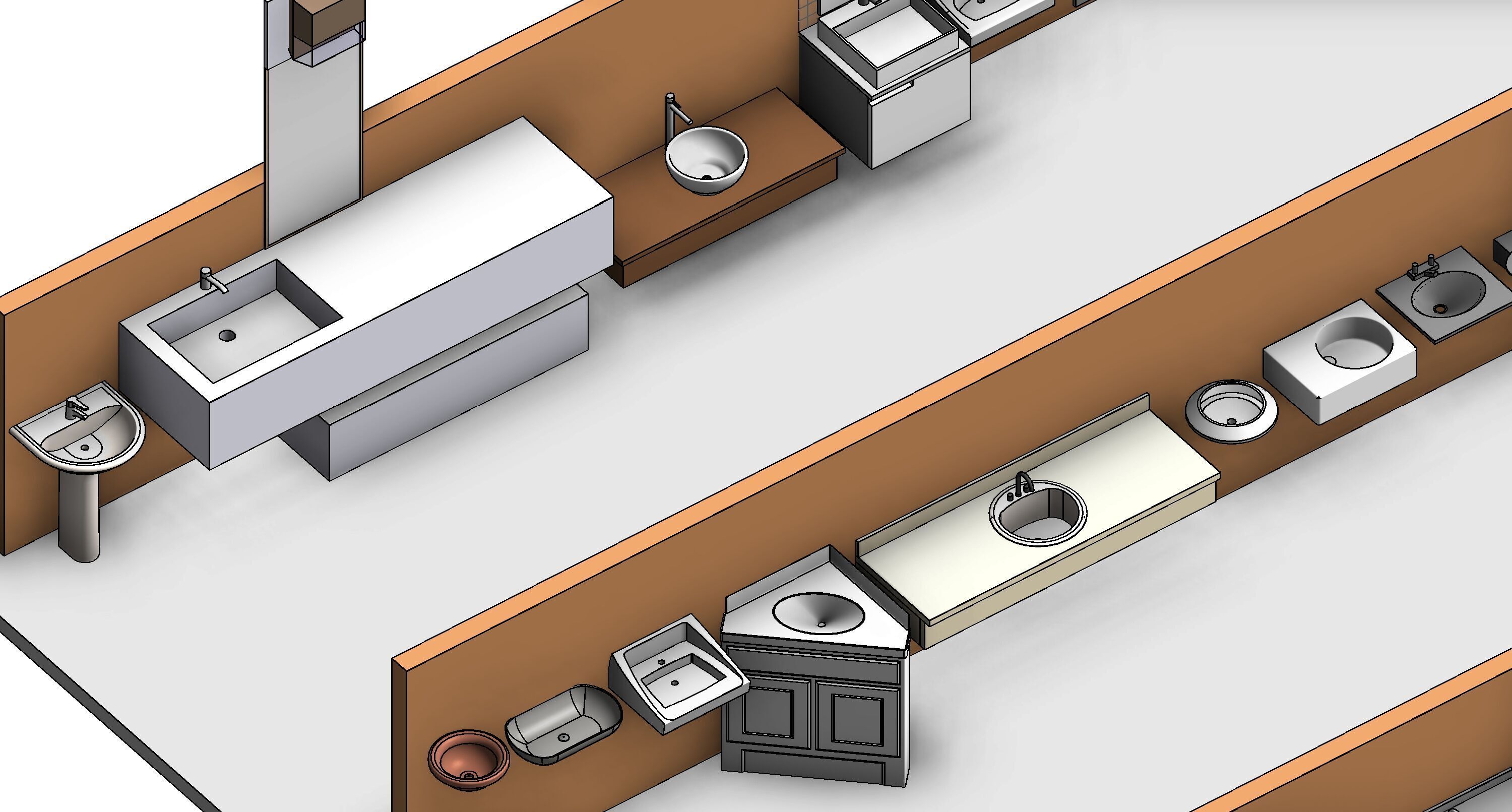 Bathroom Washroom Revit Family Parameter 3D Model 3D model_20