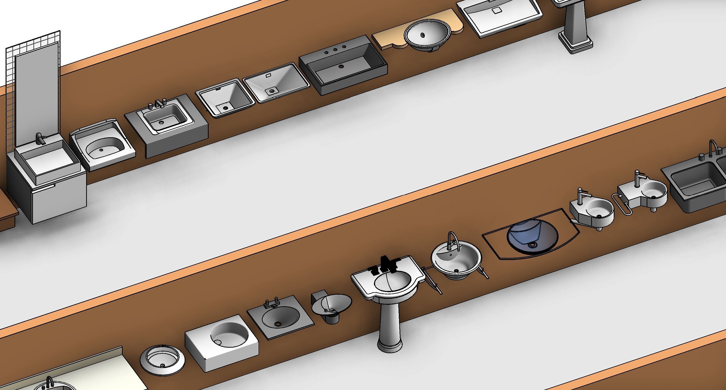 Bathroom Washroom Revit Family Parameter 3D Model 3D model_21