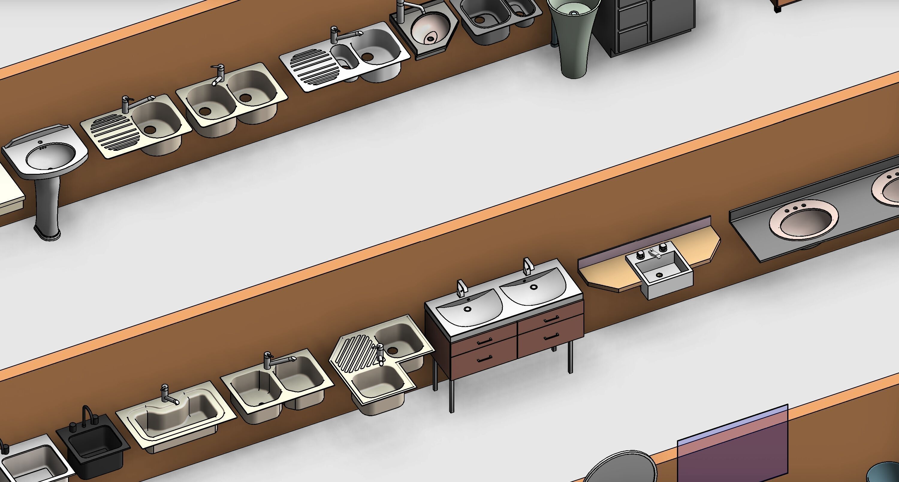 Bathroom Washroom Revit Family Parameter 3D Model 3D model_24