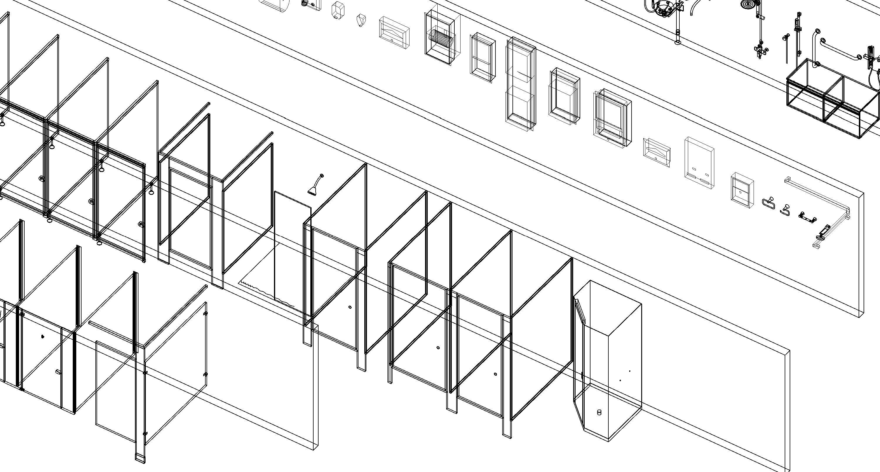 Bathroom Washroom Revit Family Parameter 3D Model 3D model_55