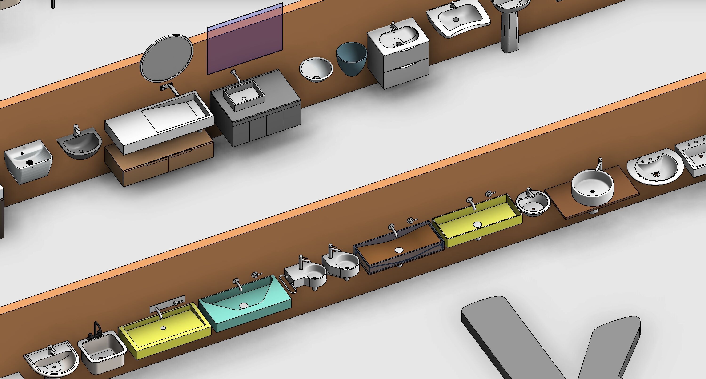 Bathroom Washroom Revit Family Parameter 3D Model 3D model_28