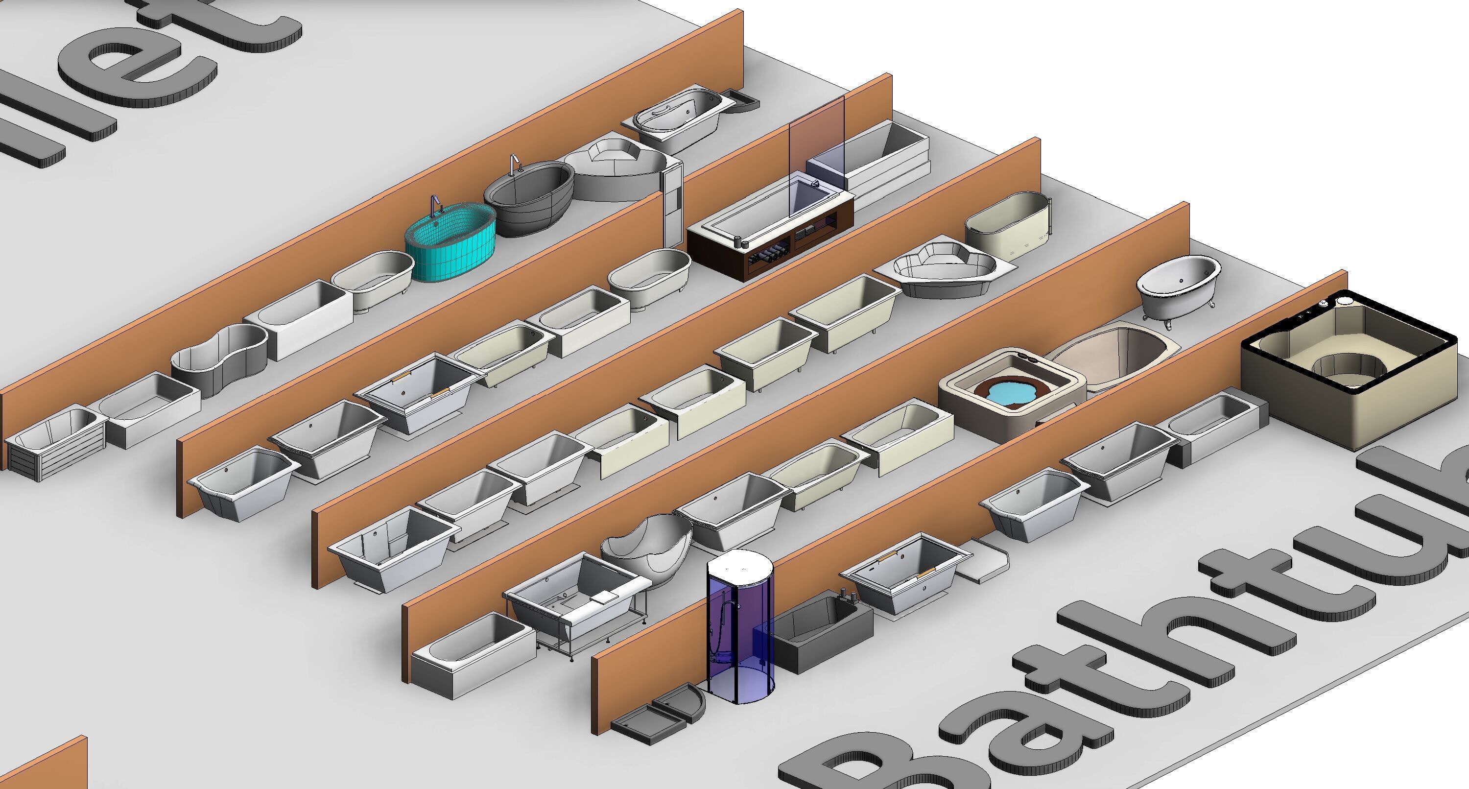 Bathroom Washroom Revit Family Parameter 3D Model 3D model_44
