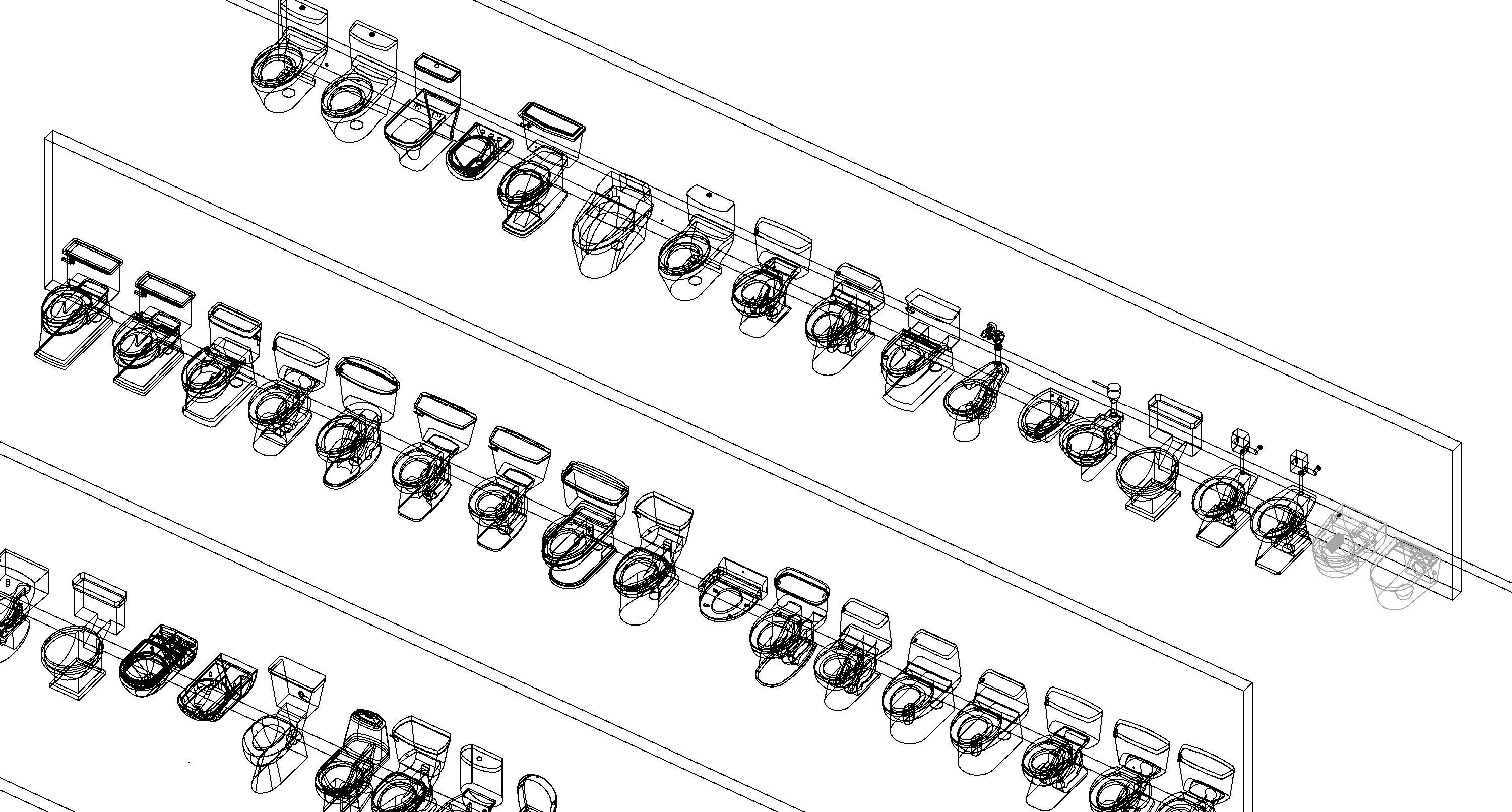 Bathroom Washroom Revit Family Parameter 3D Model 3D model_47