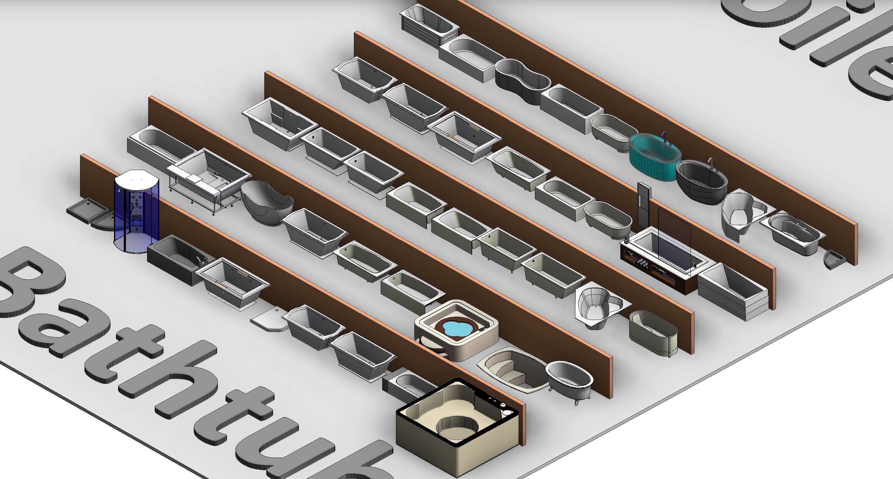 Bathroom Washroom Revit Family Parameter 3D Model 3D model_5