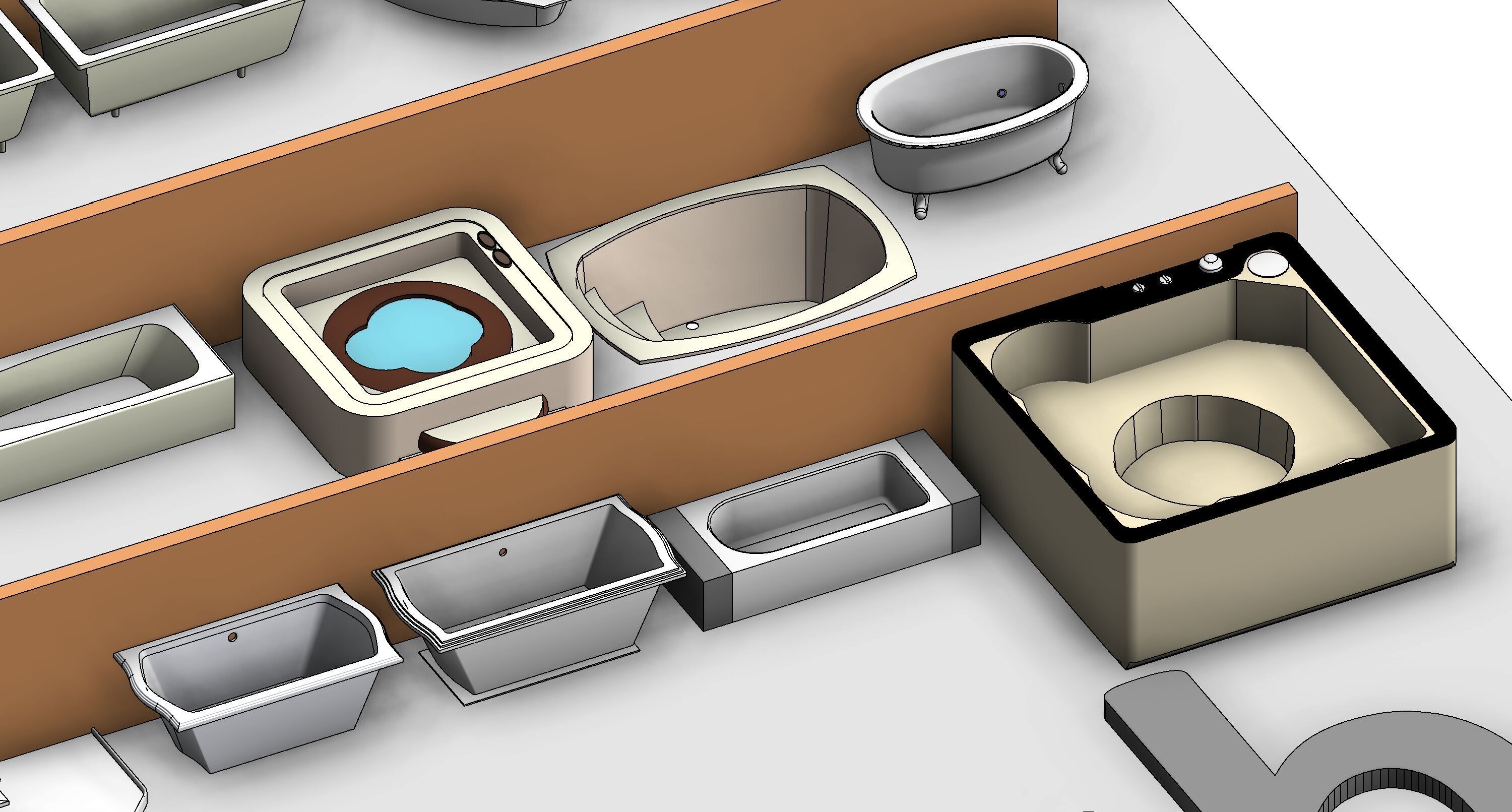 Bathroom Washroom Revit Family Parameter 3D Model 3D model_40