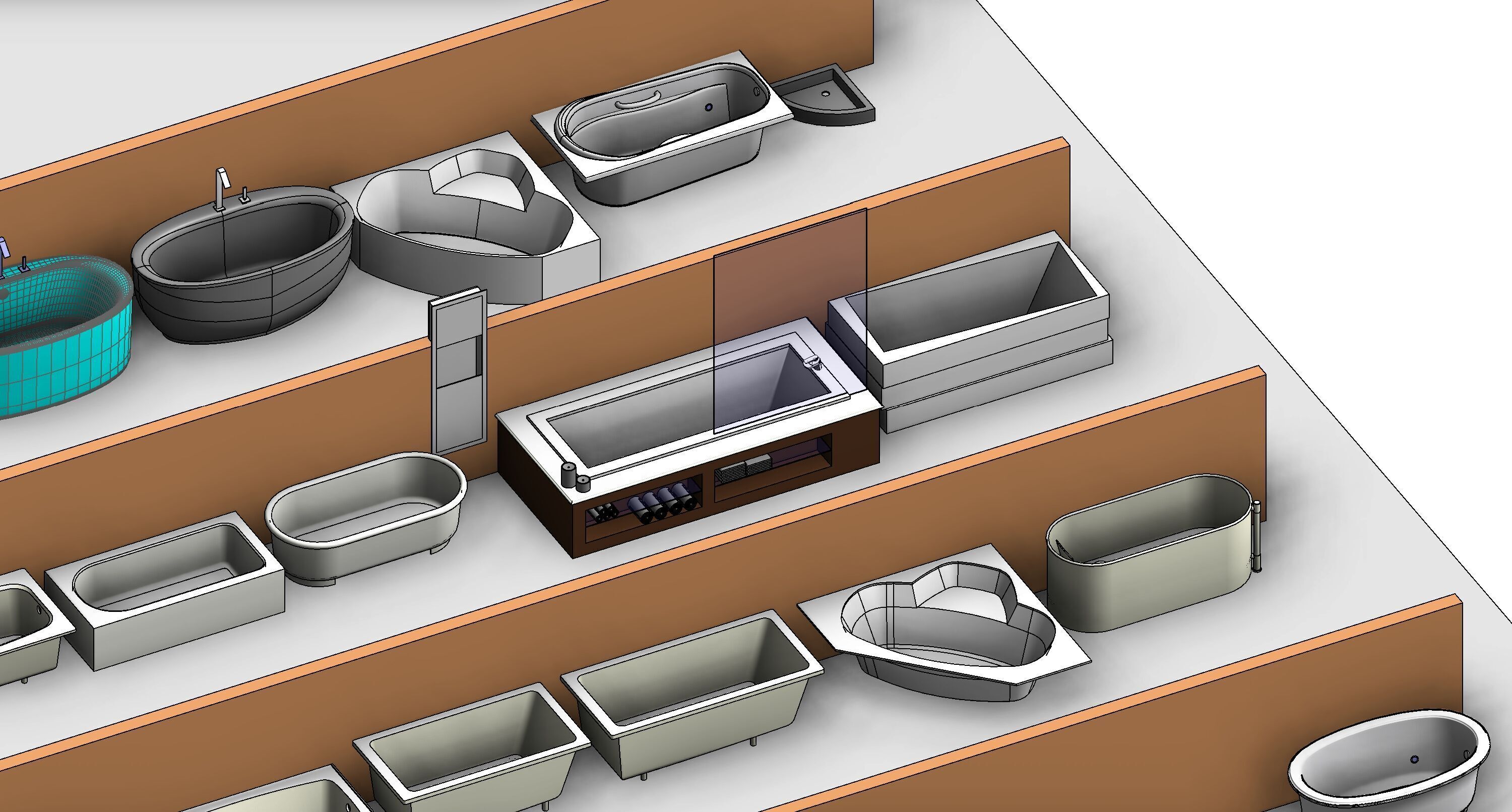 Bathroom Washroom Revit Family Parameter 3D Model 3D model_36