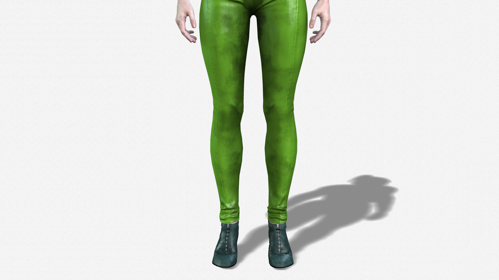 Realistic Female 3D Character Model Sci-Fi Hero in Green Suit 3D model_3