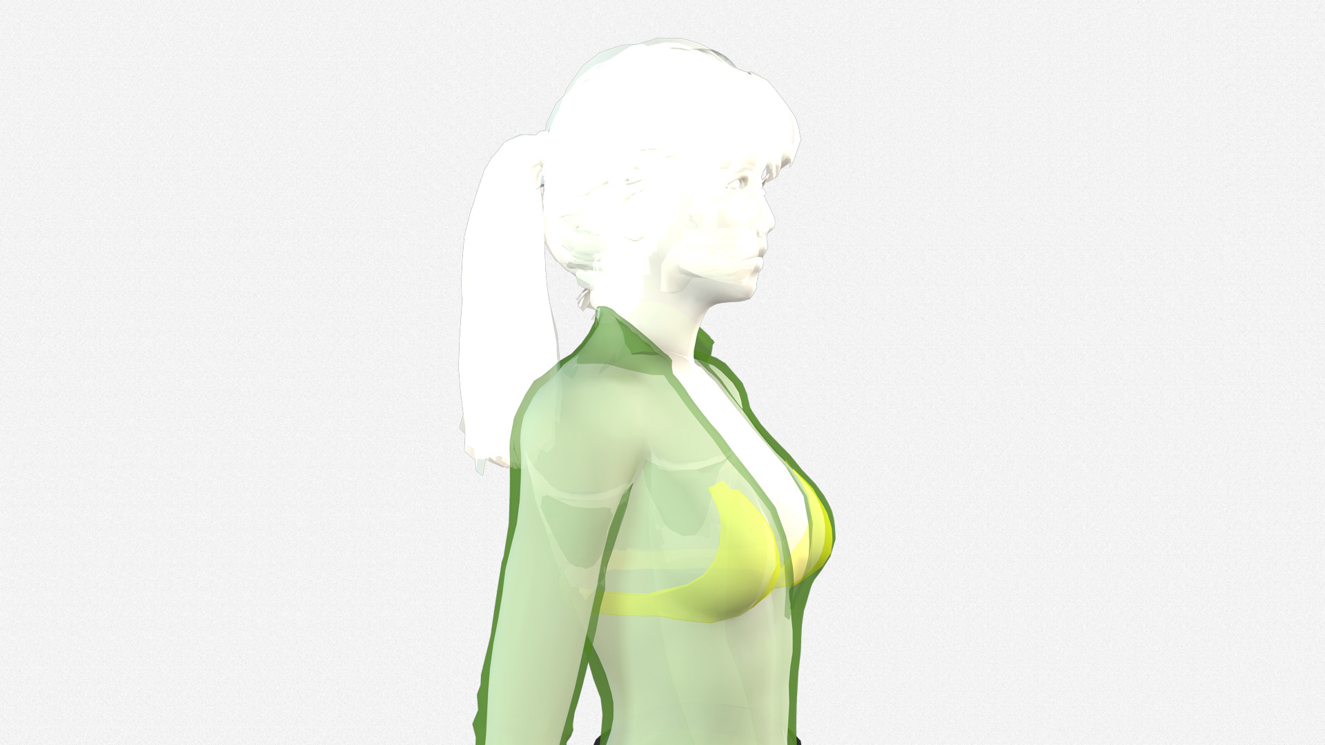 Realistic Female 3D Character Model Sci-Fi Hero in Green Suit 3D model_16