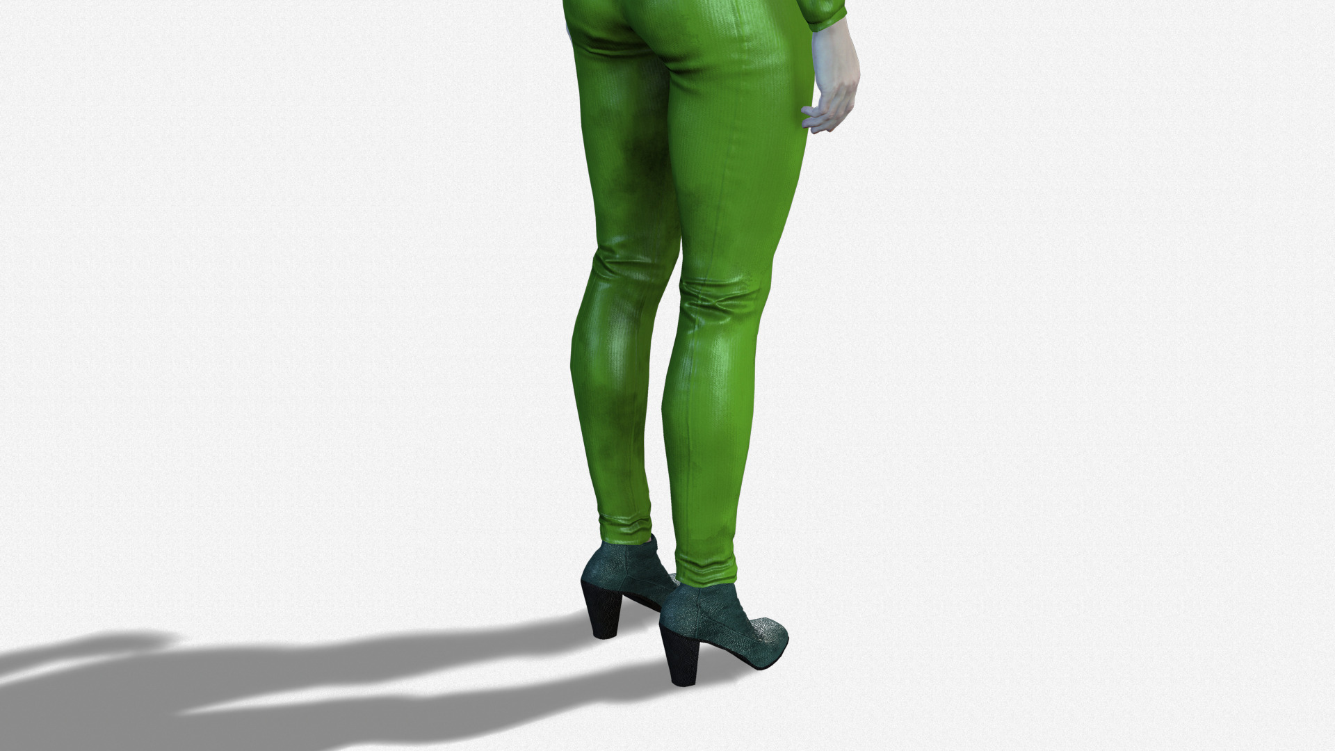 Realistic Female 3D Character Model Sci-Fi Hero in Green Suit 3D model_10