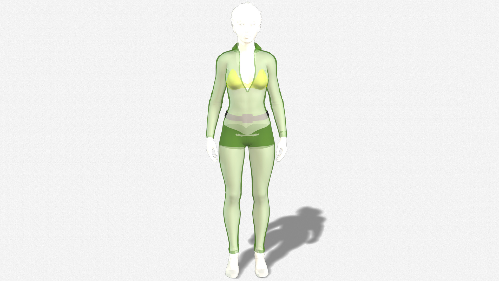Realistic Female 3D Character Model Sci-Fi Hero in Green Suit 3D model_15