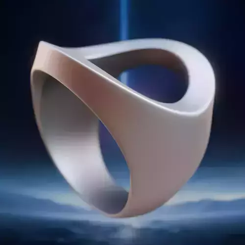 Orbital Loop Ring - Minimal Futuristic Print-Ready Jewelry 16