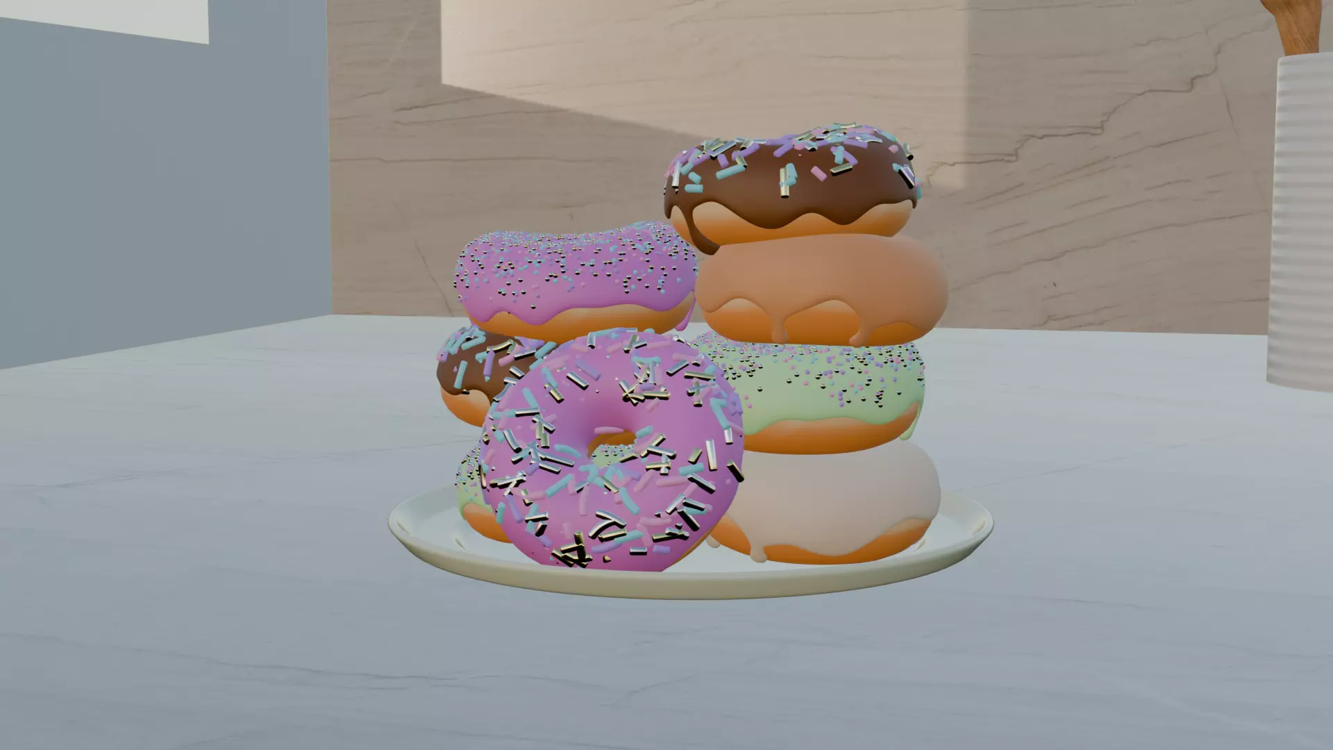 Donuts Free low-poly 3D model