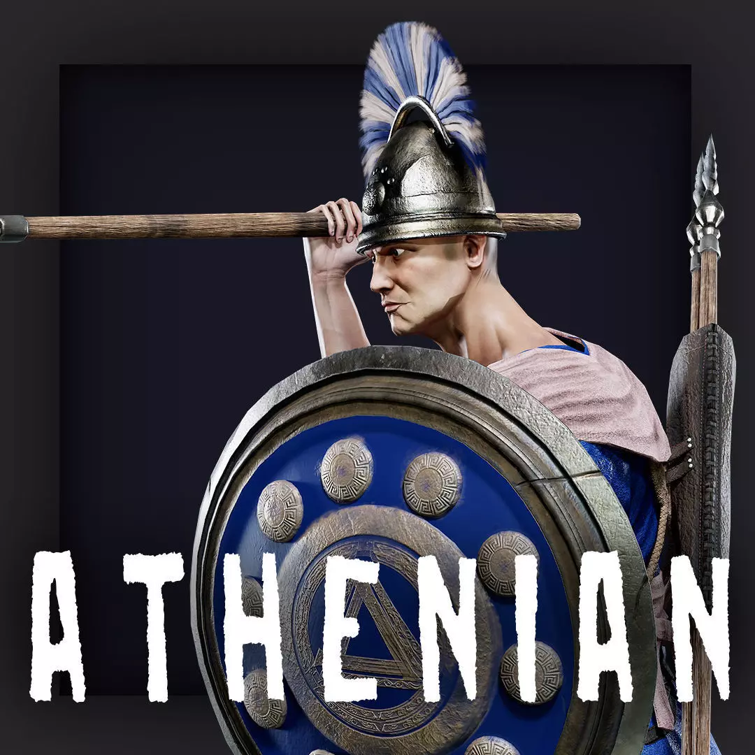 ATHENIAN SPEARMAN D Low-poly 3D model