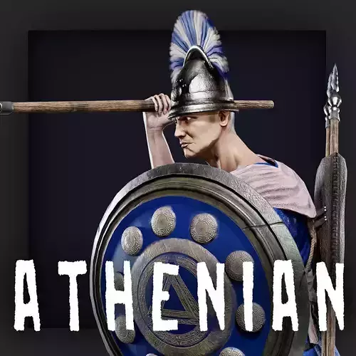 ATHENIAN SPEARMAN D  Low-poly 3D model
