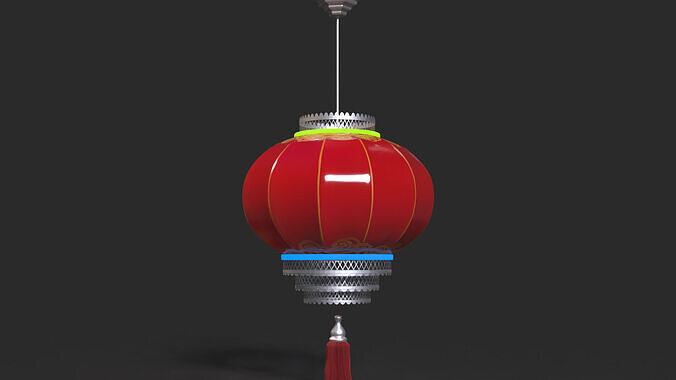 Chinese red lantern  Low-poly 3D model