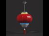Chinese red lantern  Low-poly 3D model_2