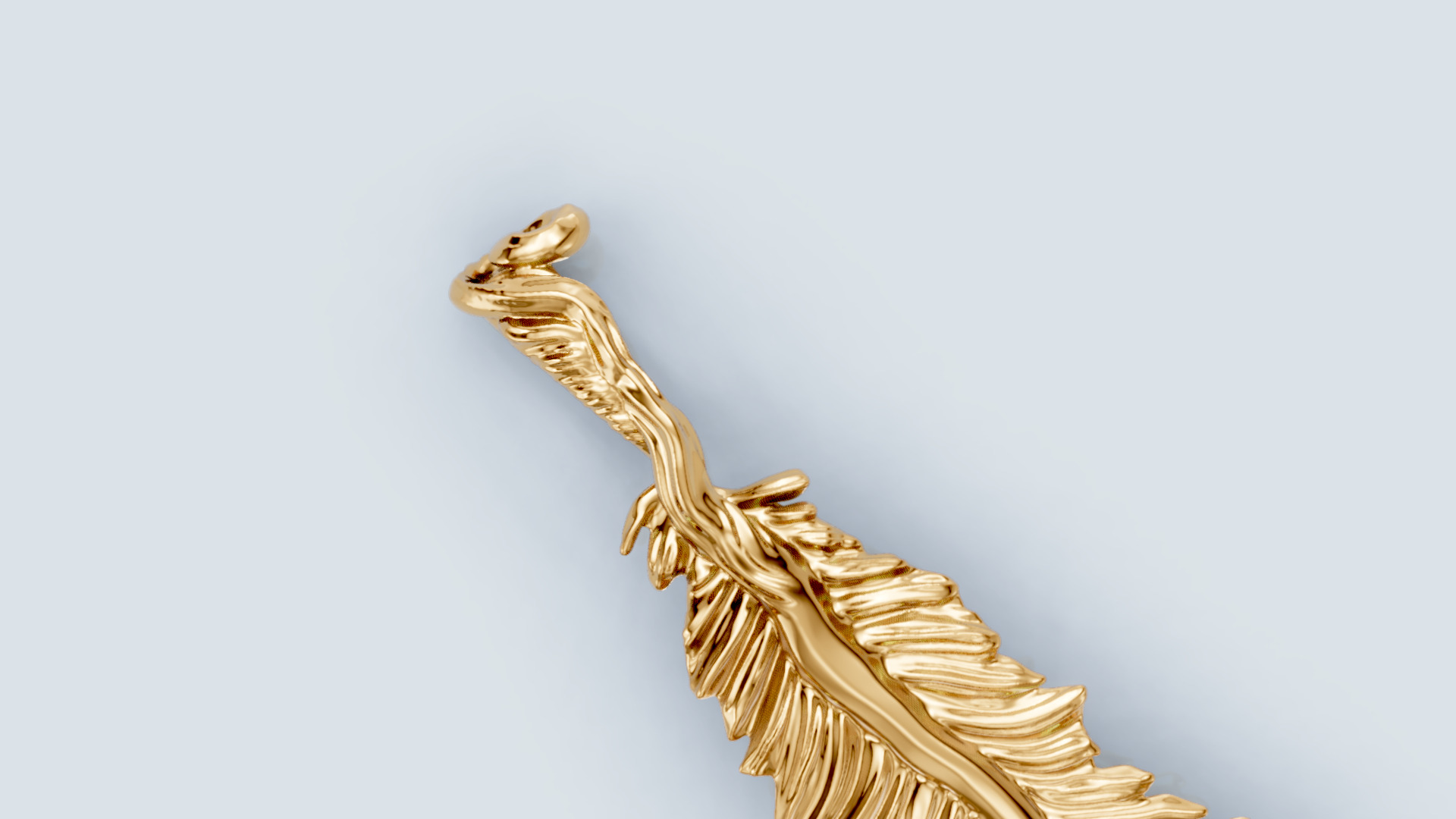 Feather  Pendant 2 3D print model_4