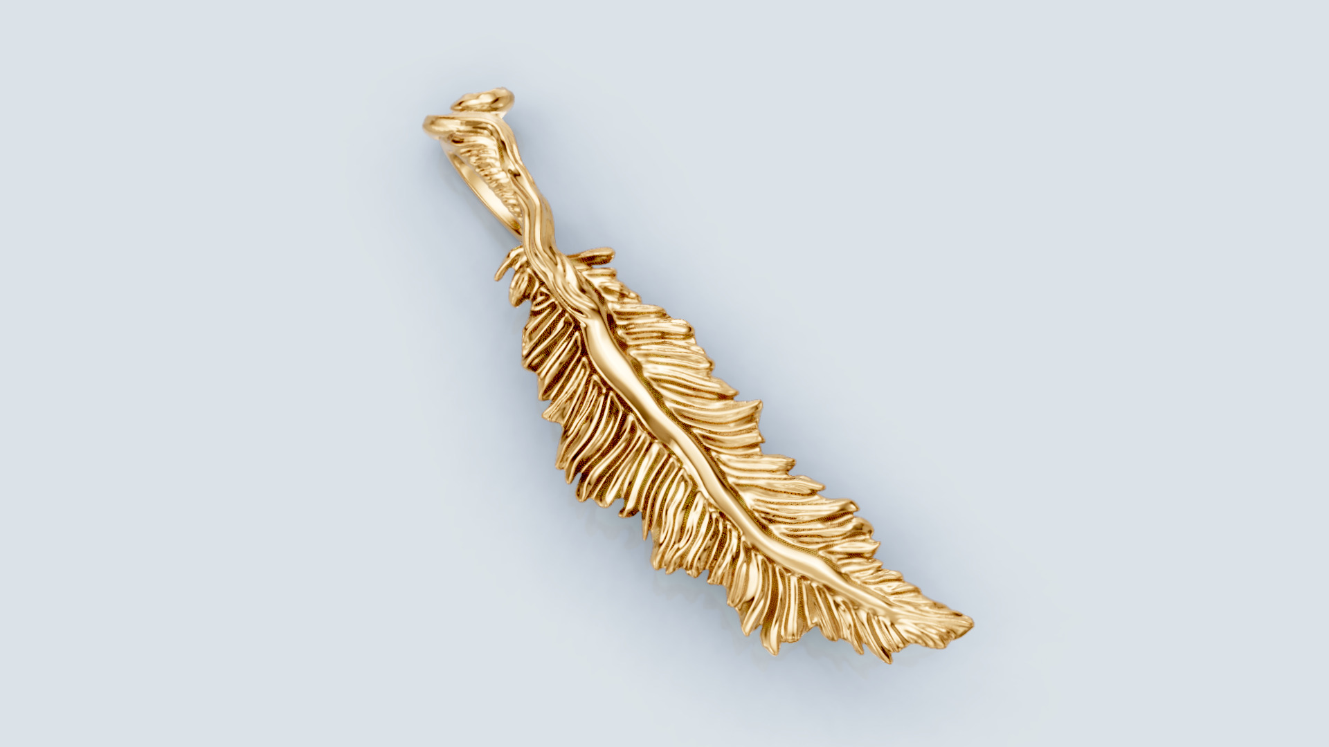 Feather  Pendant 2 3D print model_5