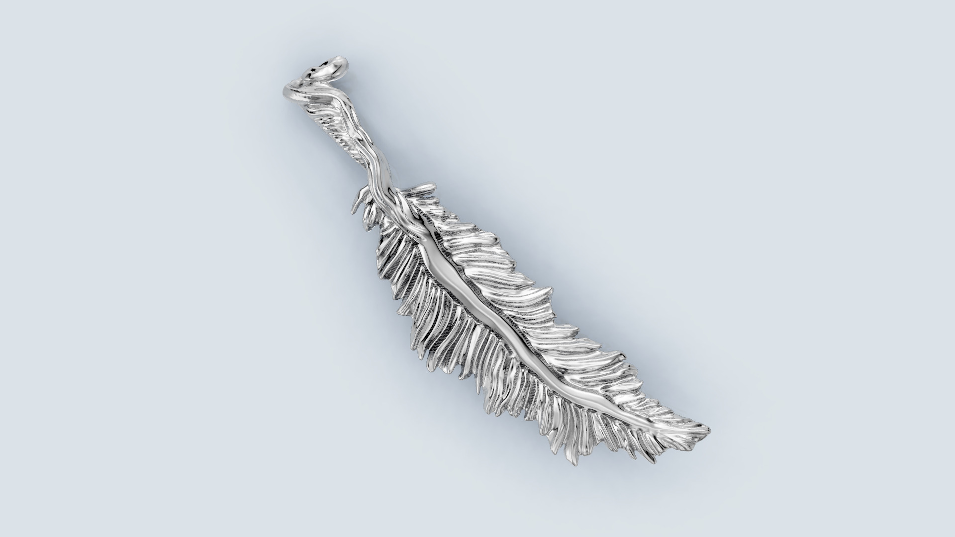 Feather  Pendant 2 3D print model_7