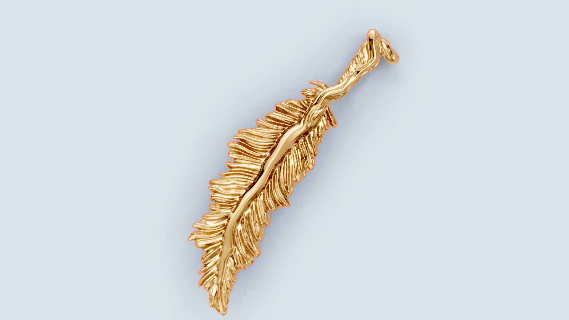 Feather  Pendant 2 3D print model_2