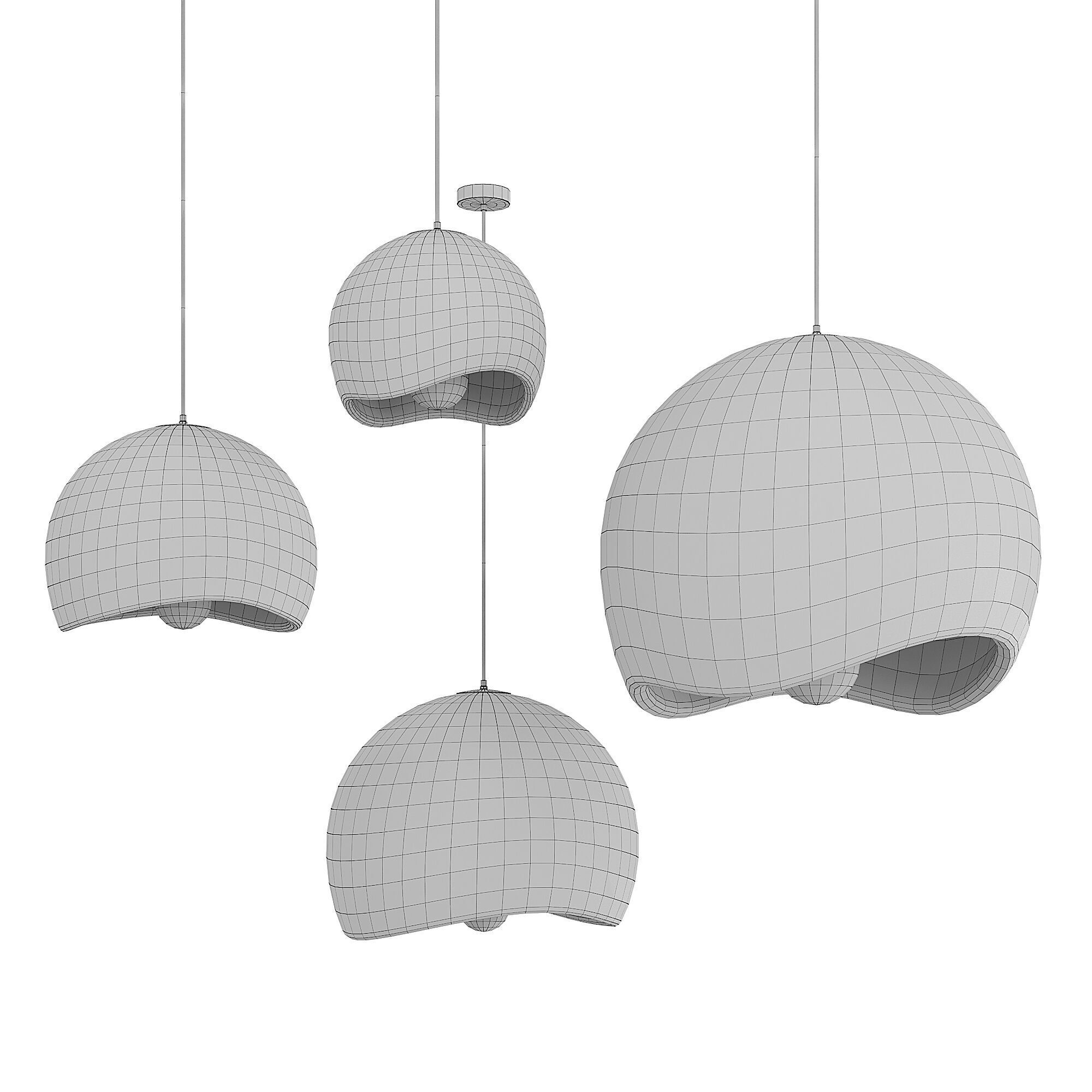 Cloud Linear Wabi sabi Pendant Light Free 3D model_5