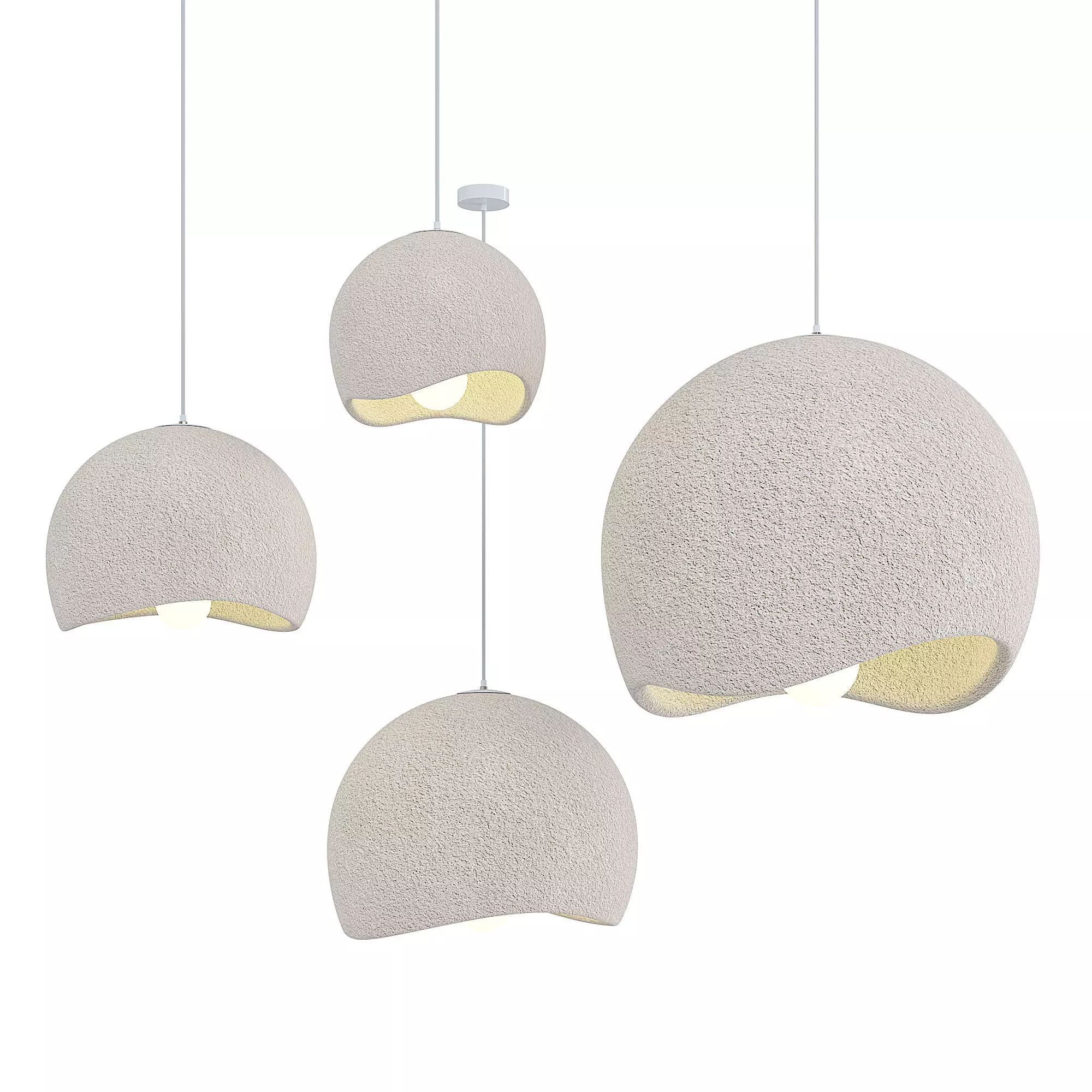 Cloud Linear Wabi sabi Pendant Light Free 3D model_0