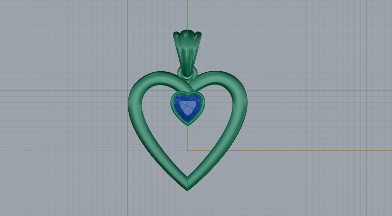Heart pendant 001 3D print model_3