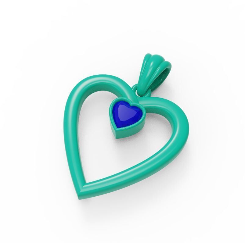 Heart pendant 001 3D print model_5