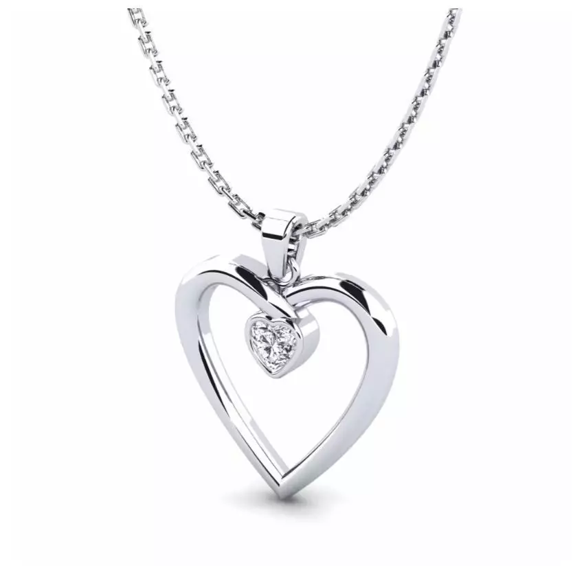 Heart pendant 001 3D print model_0