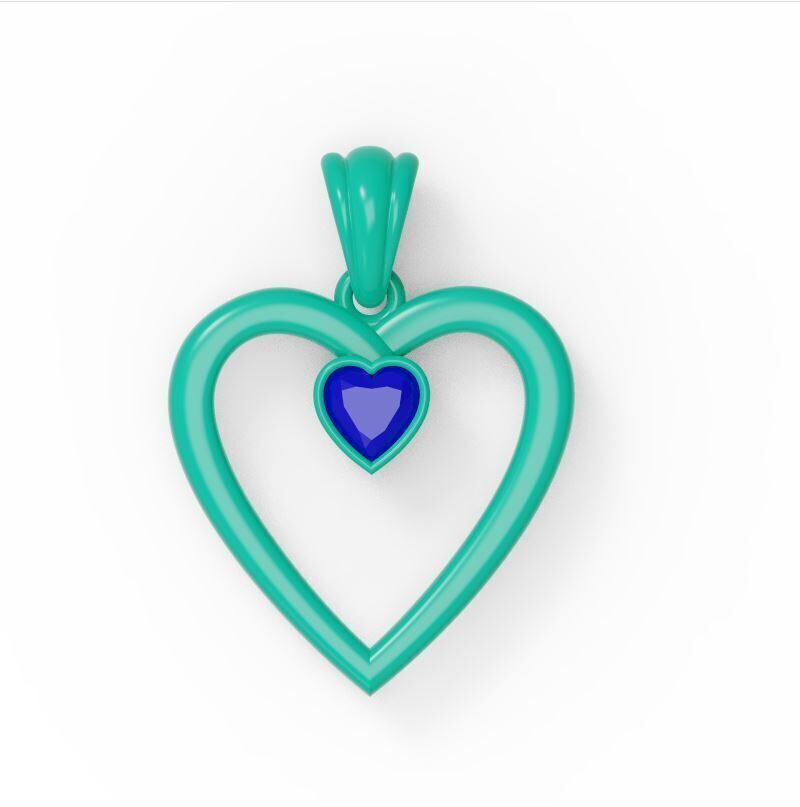 Heart pendant 001 3D print model_4