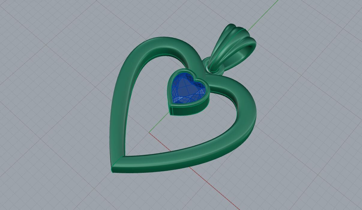 Heart pendant 001 3D print model_2