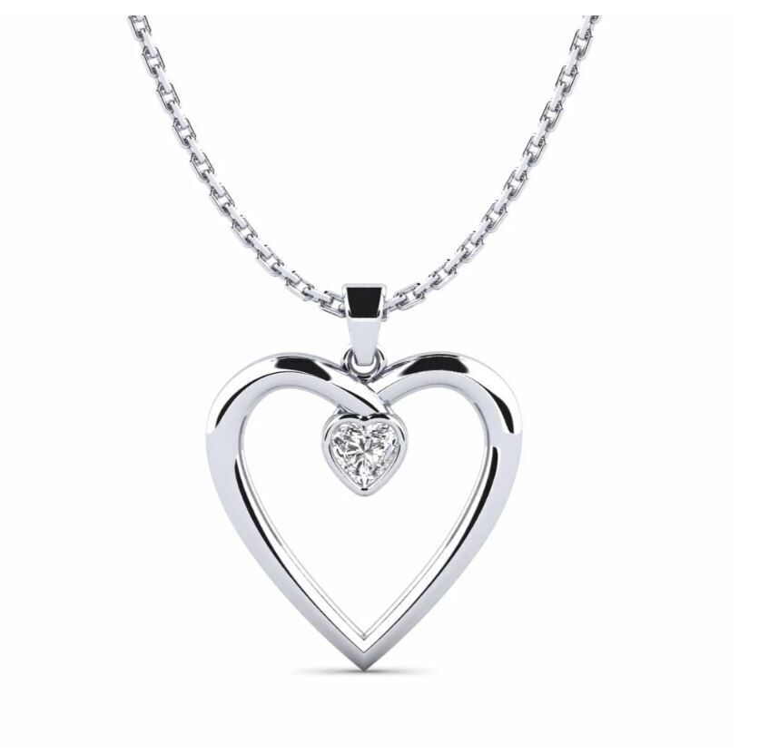 Heart pendant 001 3D print model_1