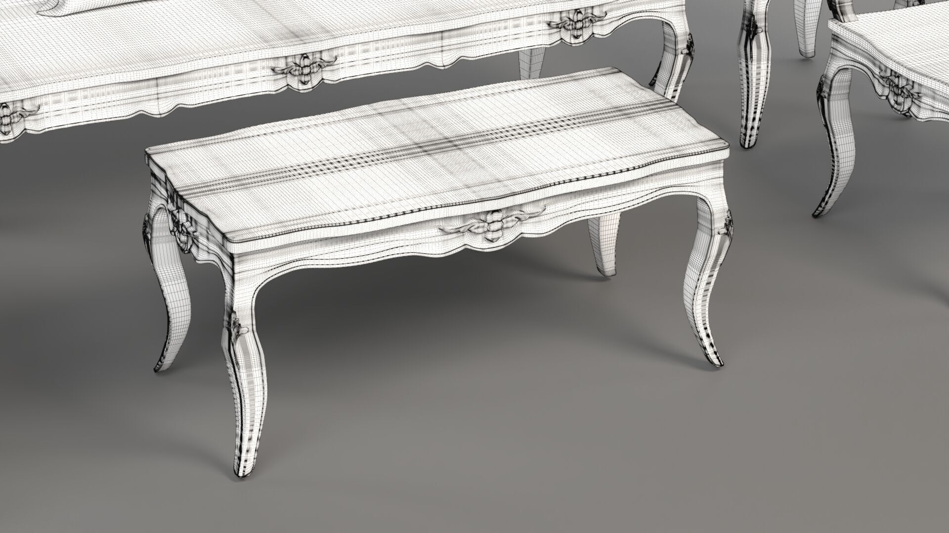 Sofa Wooden set CG1 3D model_15