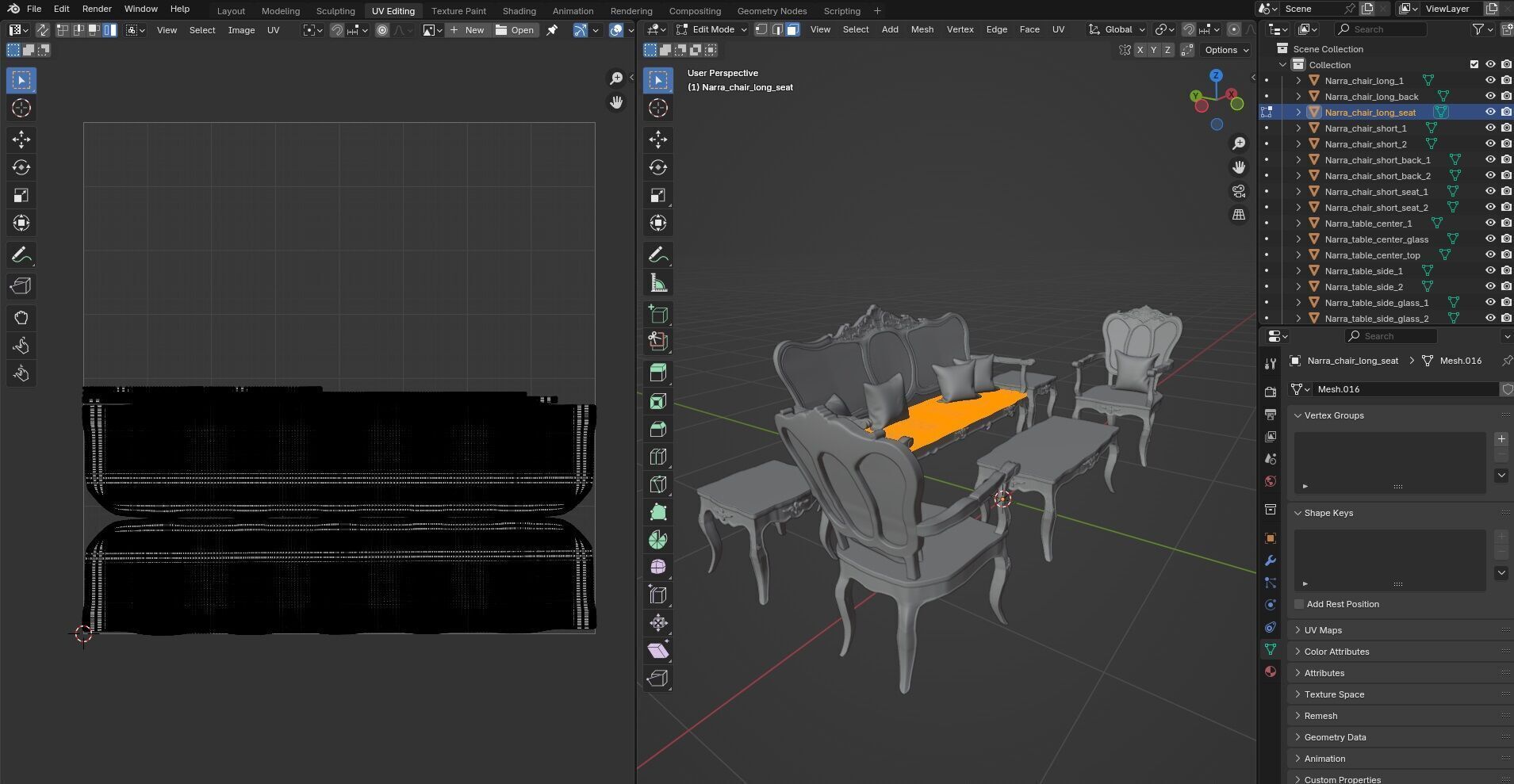 Sofa Wooden set CG1 3D model_24