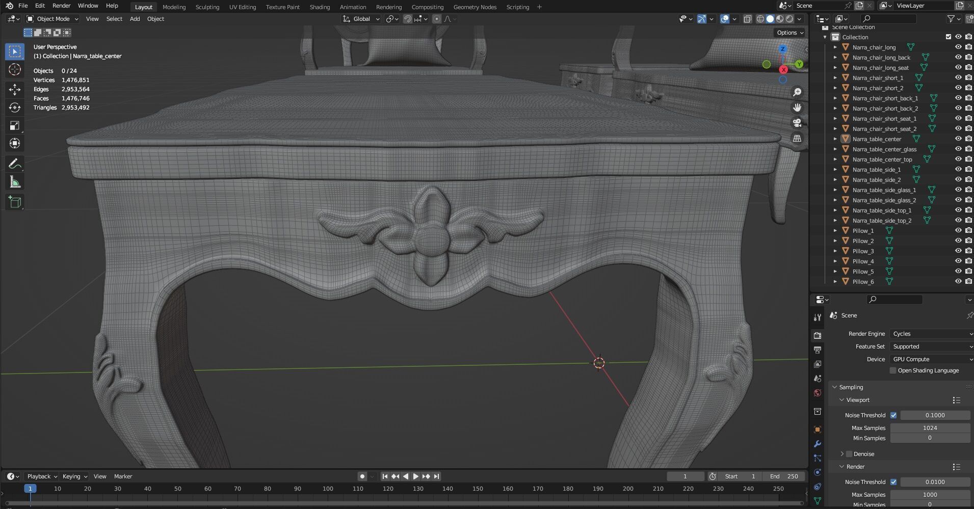 Sofa Wooden set CG1 3D model_19