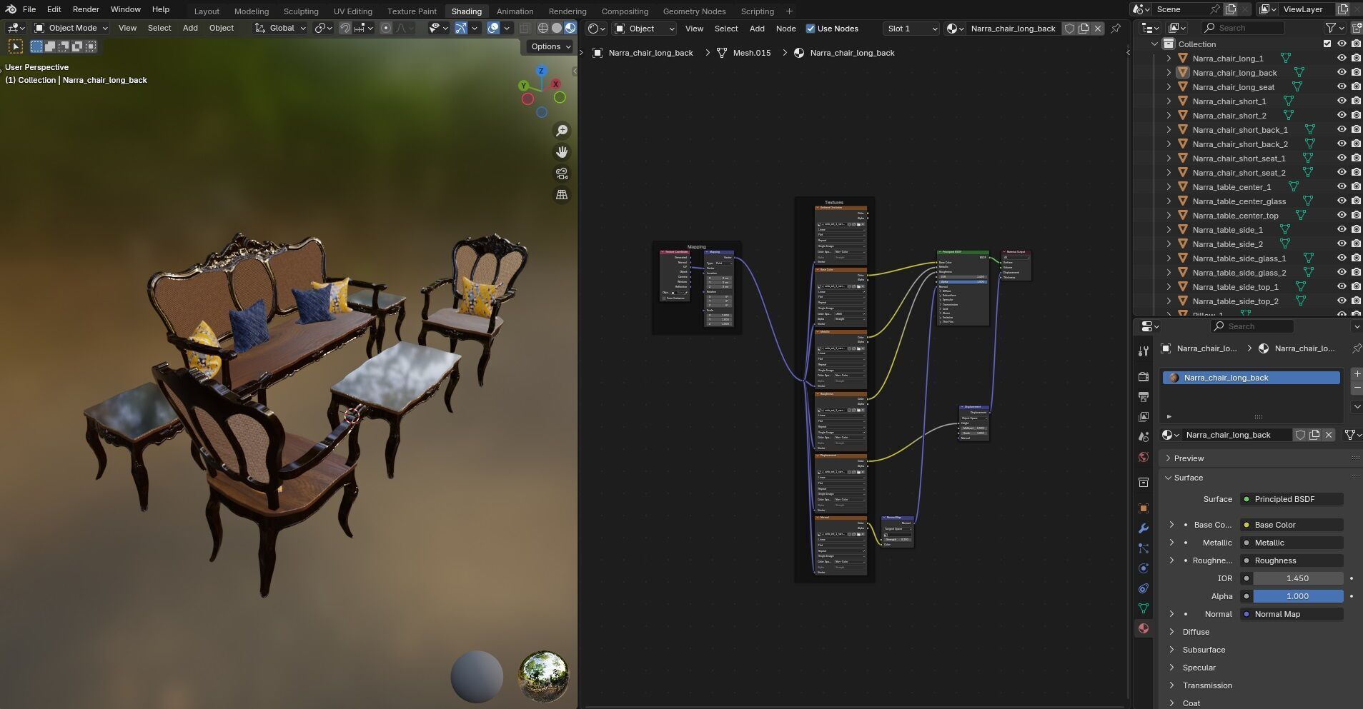 Sofa Wooden set CG1 3D model_31