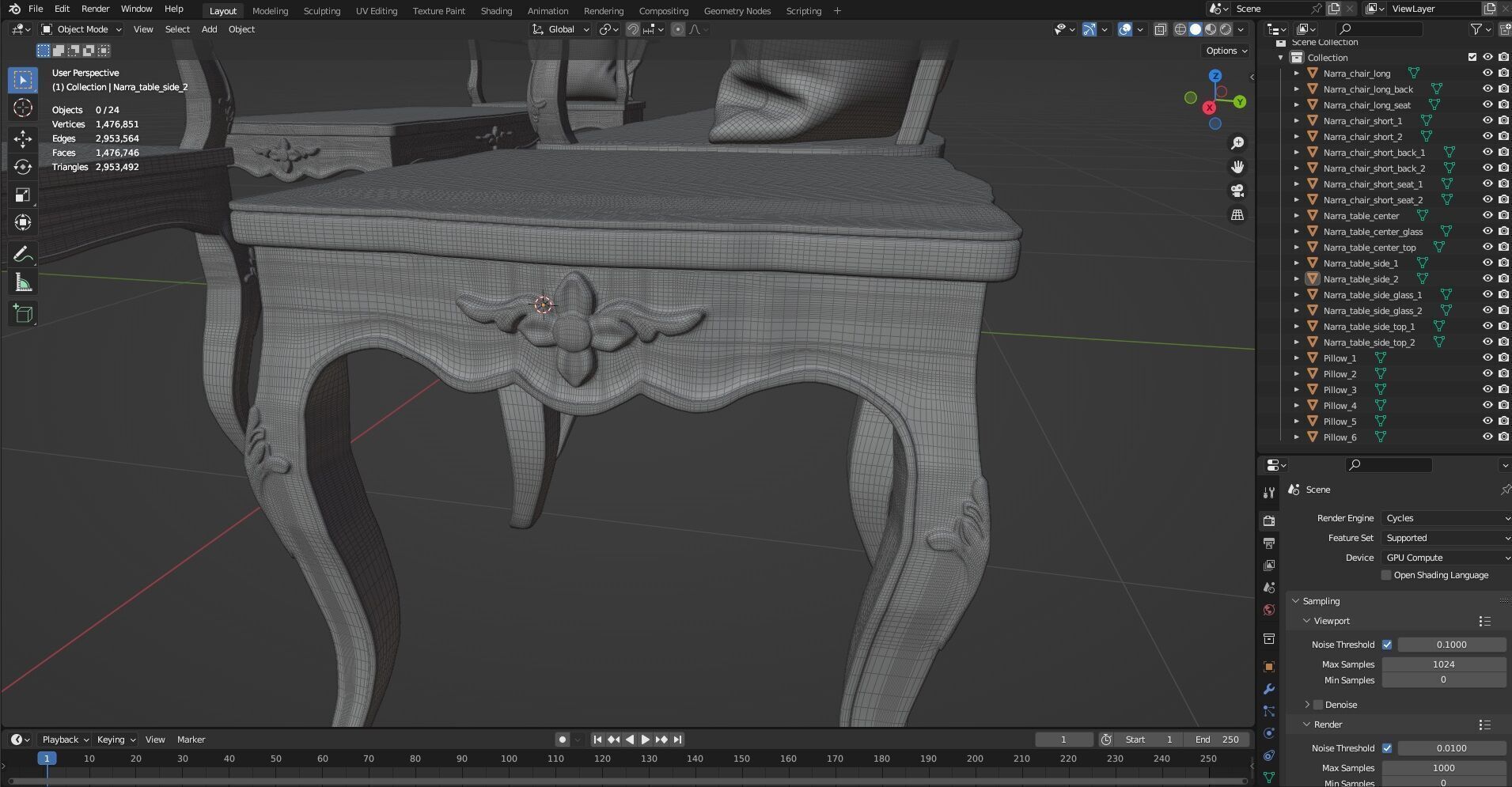 Sofa Wooden set CG1 3D model_20