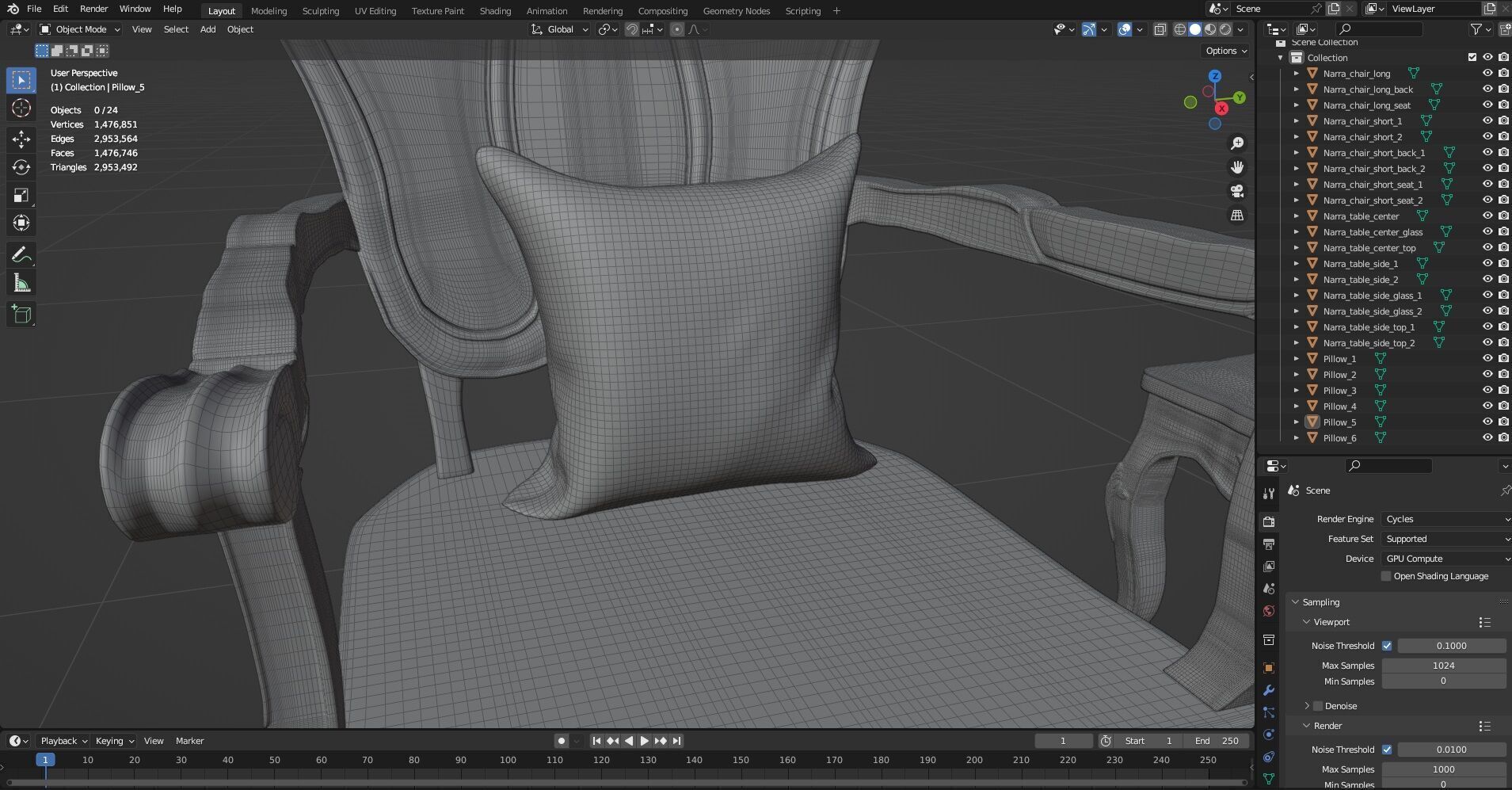 Sofa Wooden set CG1 3D model_18