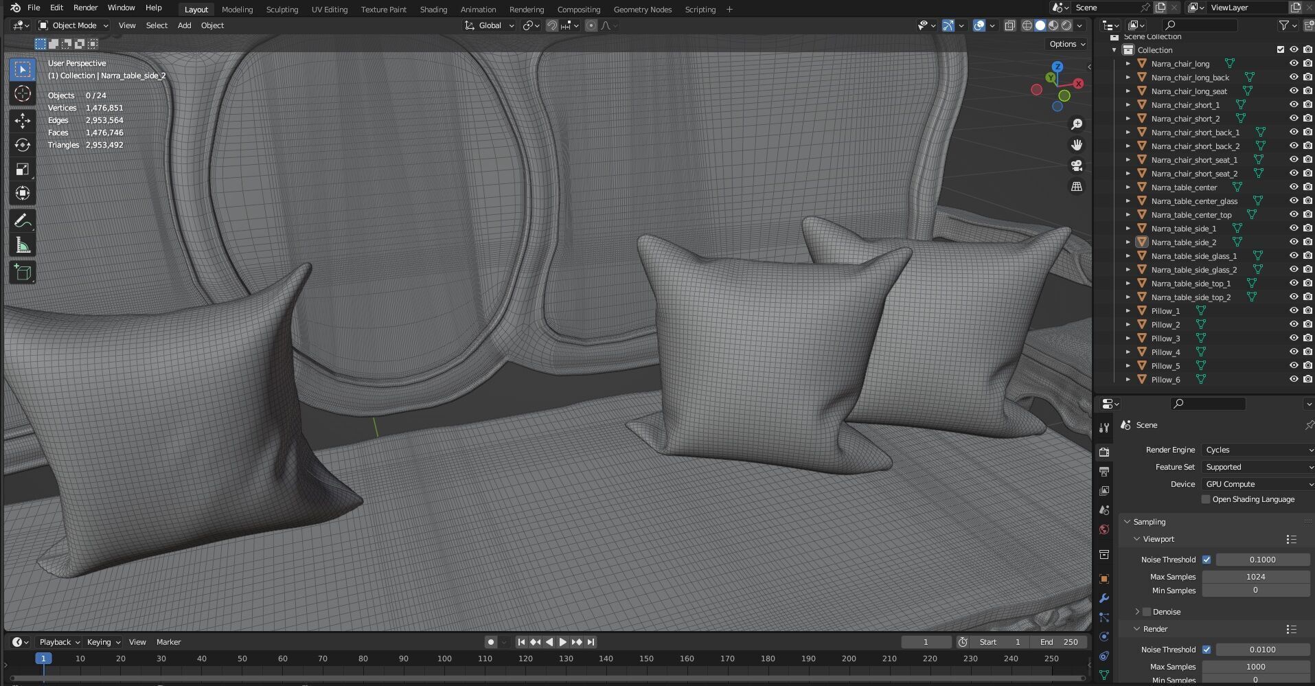 Sofa Wooden set CG1 3D model_21